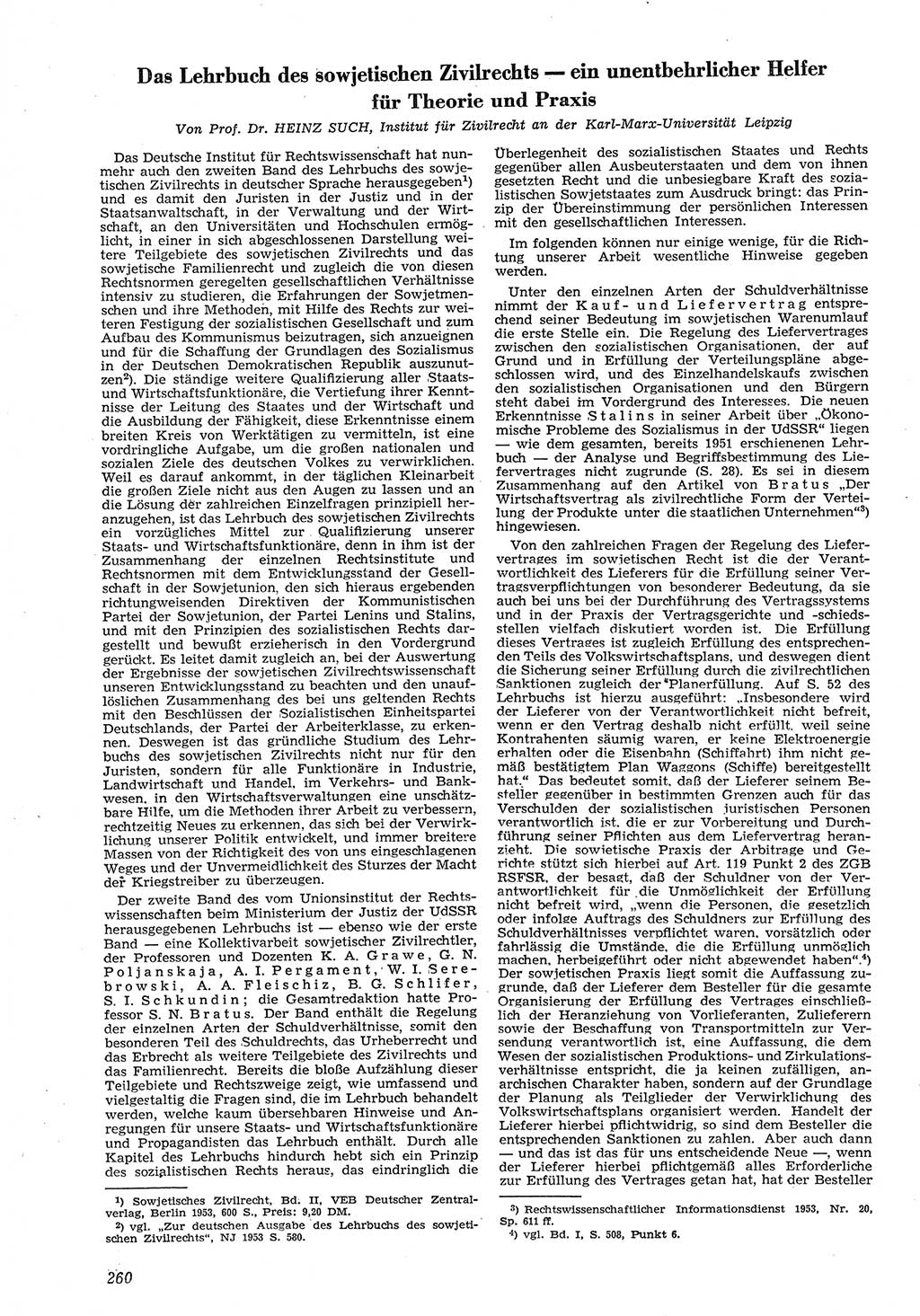 Neue Justiz (NJ), Zeitschrift für Recht und Rechtswissenschaft [Deutsche Demokratische Republik (DDR)], 8. Jahrgang 1954, Seite 260 (NJ DDR 1954, S. 260)