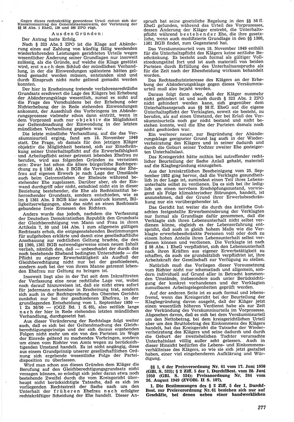 Neue Justiz (NJ), Zeitschrift für Recht und Rechtswissenschaft [Deutsche Demokratische Republik (DDR)], 8. Jahrgang 1954, Seite 277 (NJ DDR 1954, S. 277)