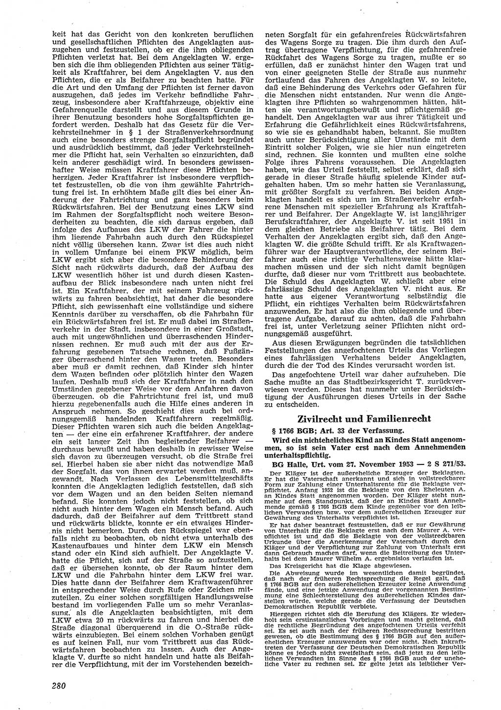 Neue Justiz (NJ), Zeitschrift für Recht und Rechtswissenschaft [Deutsche Demokratische Republik (DDR)], 8. Jahrgang 1954, Seite 280 (NJ DDR 1954, S. 280)