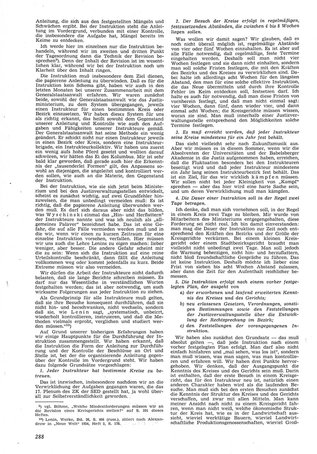 Neue Justiz (NJ), Zeitschrift für Recht und Rechtswissenschaft [Deutsche Demokratische Republik (DDR)], 8. Jahrgang 1954, Seite 288 (NJ DDR 1954, S. 288)