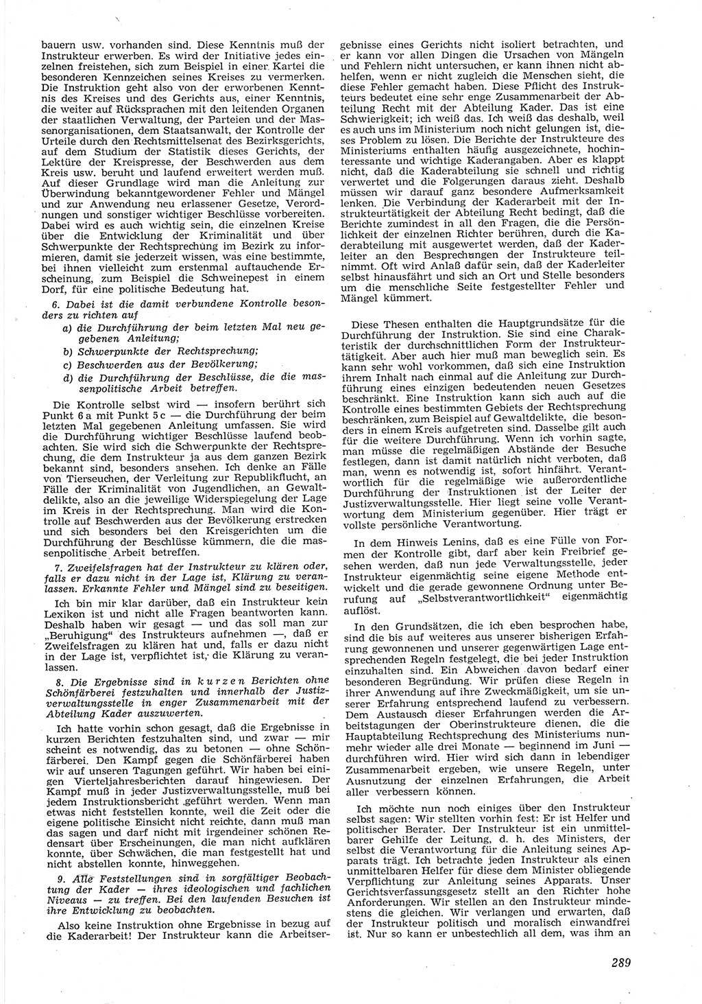 Neue Justiz (NJ), Zeitschrift für Recht und Rechtswissenschaft [Deutsche Demokratische Republik (DDR)], 8. Jahrgang 1954, Seite 289 (NJ DDR 1954, S. 289)