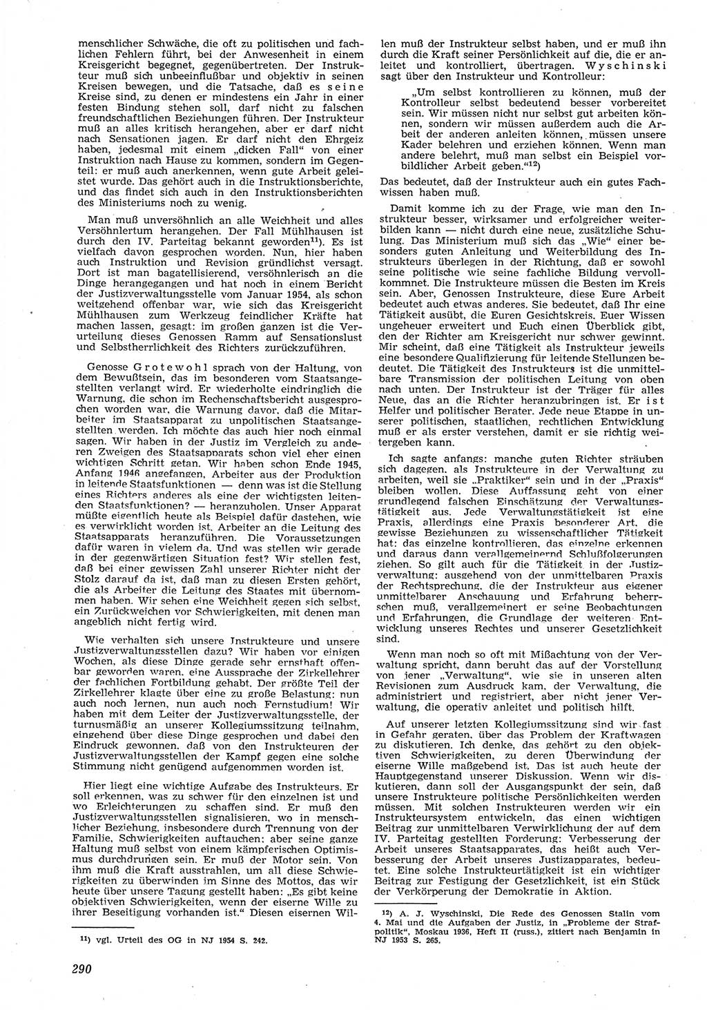 Neue Justiz (NJ), Zeitschrift für Recht und Rechtswissenschaft [Deutsche Demokratische Republik (DDR)], 8. Jahrgang 1954, Seite 290 (NJ DDR 1954, S. 290)