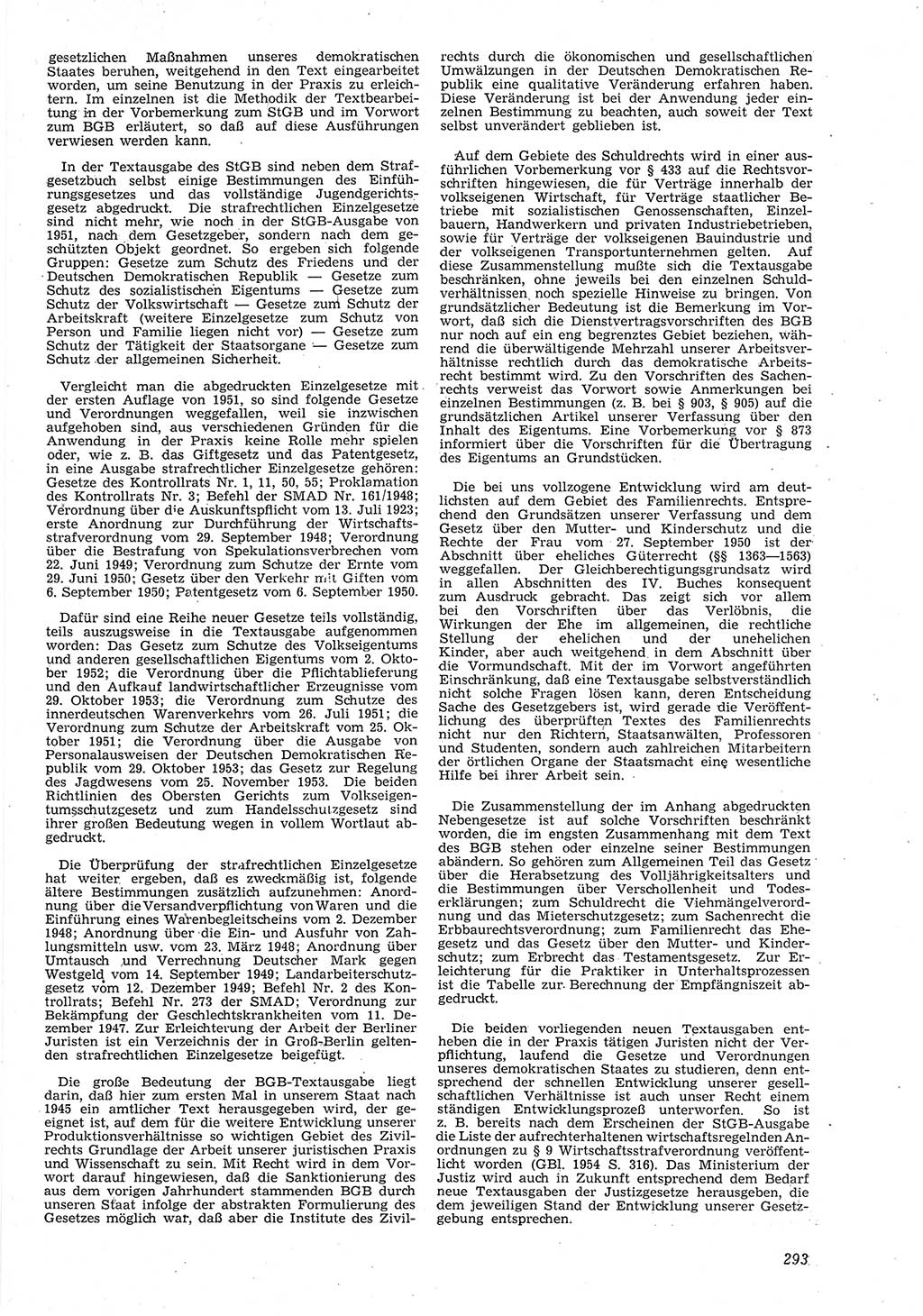 Neue Justiz (NJ), Zeitschrift für Recht und Rechtswissenschaft [Deutsche Demokratische Republik (DDR)], 8. Jahrgang 1954, Seite 293 (NJ DDR 1954, S. 293)