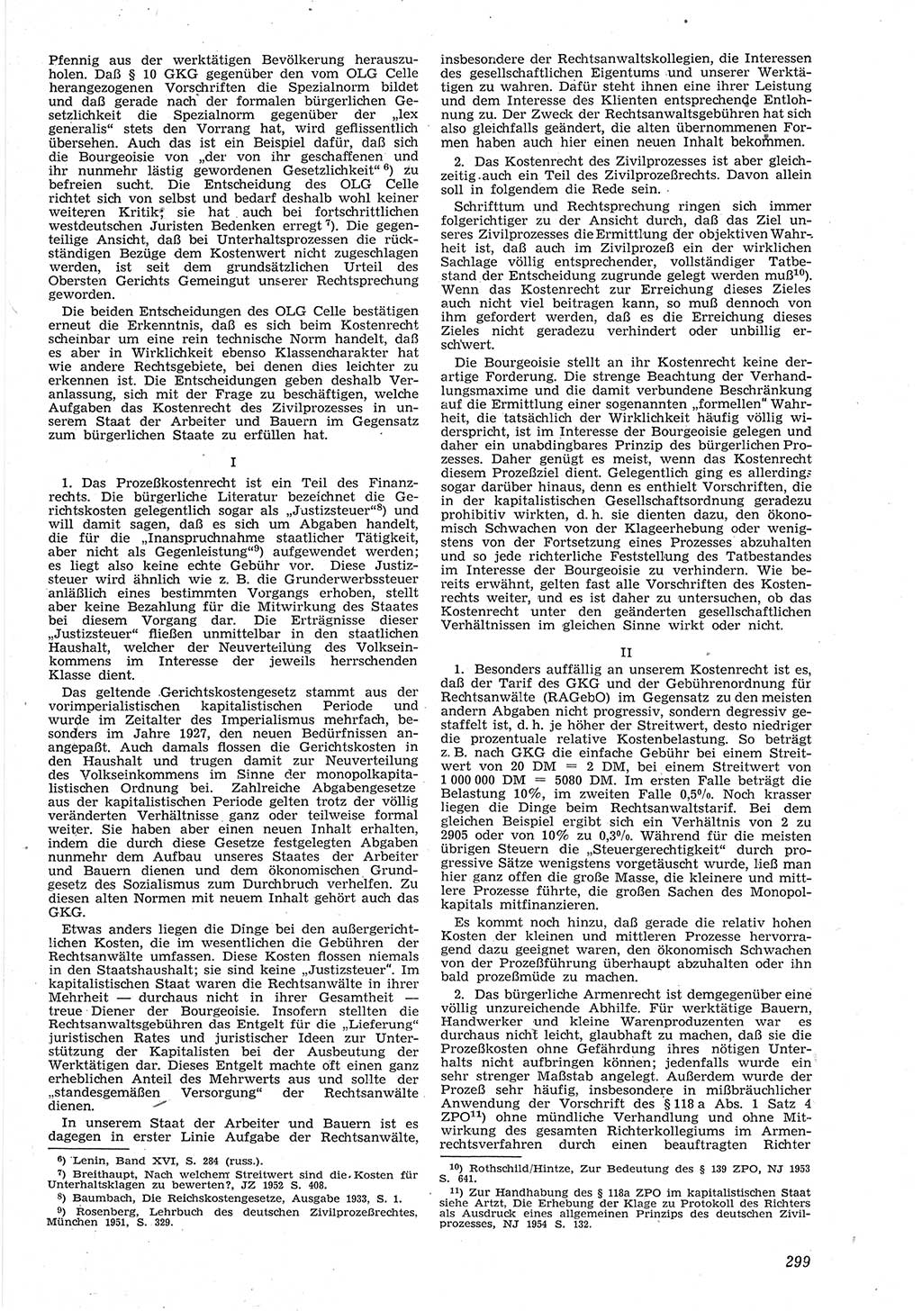 Neue Justiz (NJ), Zeitschrift für Recht und Rechtswissenschaft [Deutsche Demokratische Republik (DDR)], 8. Jahrgang 1954, Seite 299 (NJ DDR 1954, S. 299)
