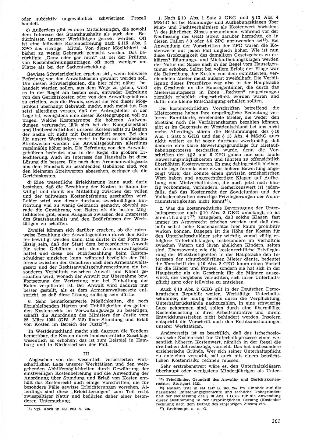 Neue Justiz (NJ), Zeitschrift für Recht und Rechtswissenschaft [Deutsche Demokratische Republik (DDR)], 8. Jahrgang 1954, Seite 301 (NJ DDR 1954, S. 301)