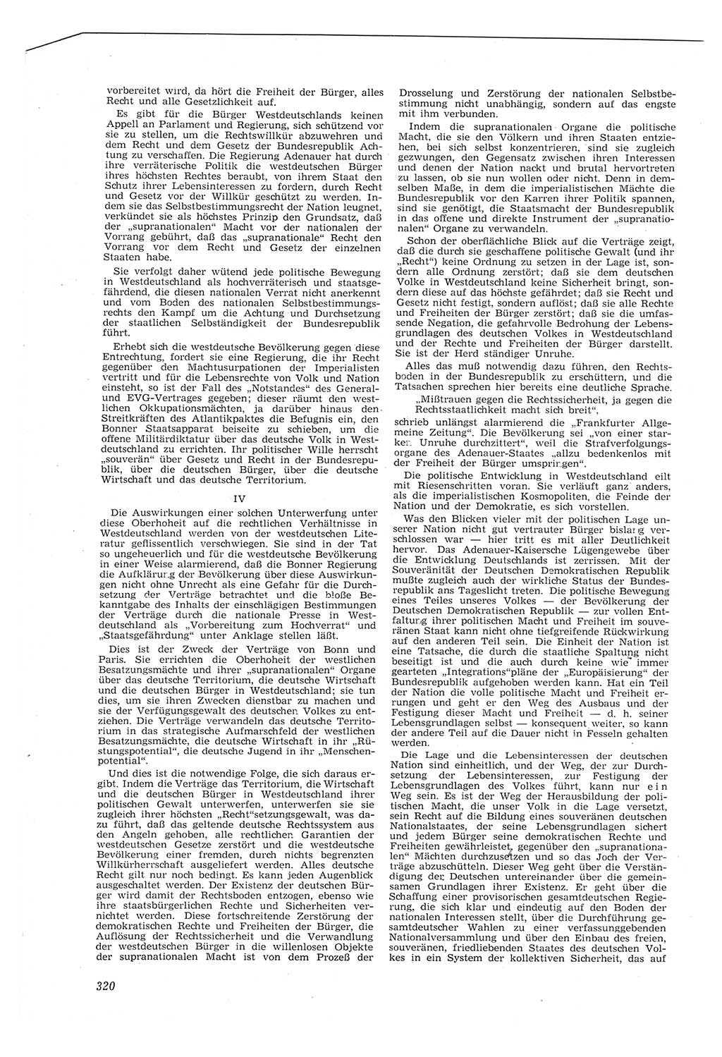 Neue Justiz (NJ), Zeitschrift für Recht und Rechtswissenschaft [Deutsche Demokratische Republik (DDR)], 8. Jahrgang 1954, Seite 320 (NJ DDR 1954, S. 320)