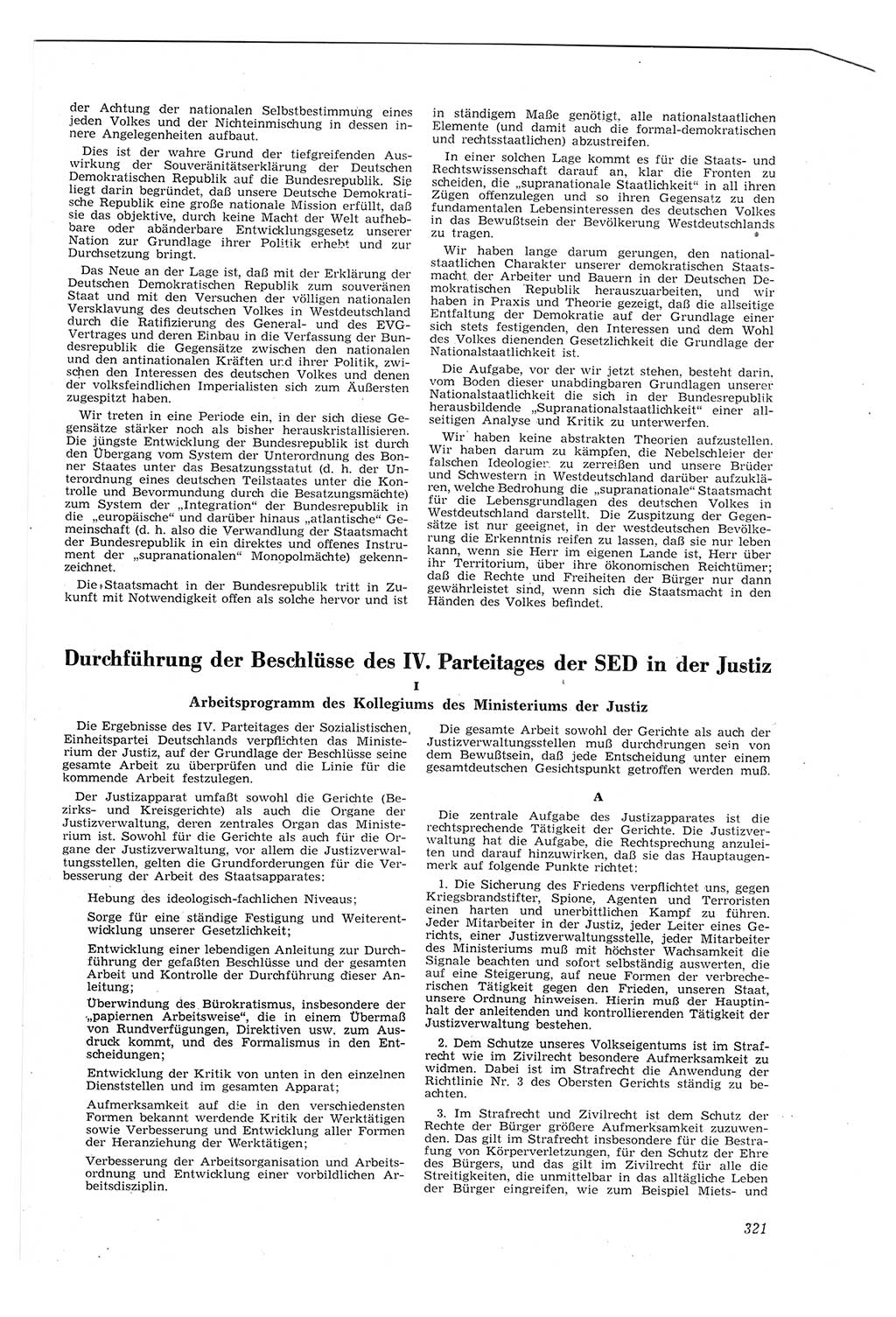 Neue Justiz (NJ), Zeitschrift für Recht und Rechtswissenschaft [Deutsche Demokratische Republik (DDR)], 8. Jahrgang 1954, Seite 321 (NJ DDR 1954, S. 321)