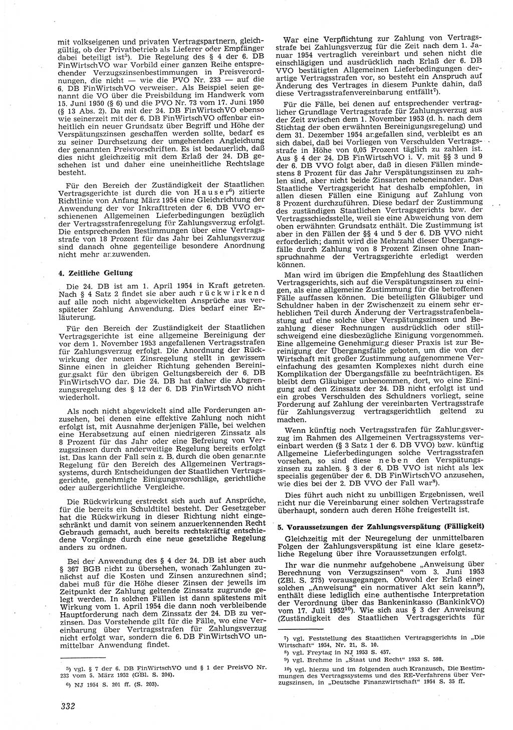 Neue Justiz (NJ), Zeitschrift für Recht und Rechtswissenschaft [Deutsche Demokratische Republik (DDR)], 8. Jahrgang 1954, Seite 332 (NJ DDR 1954, S. 332)