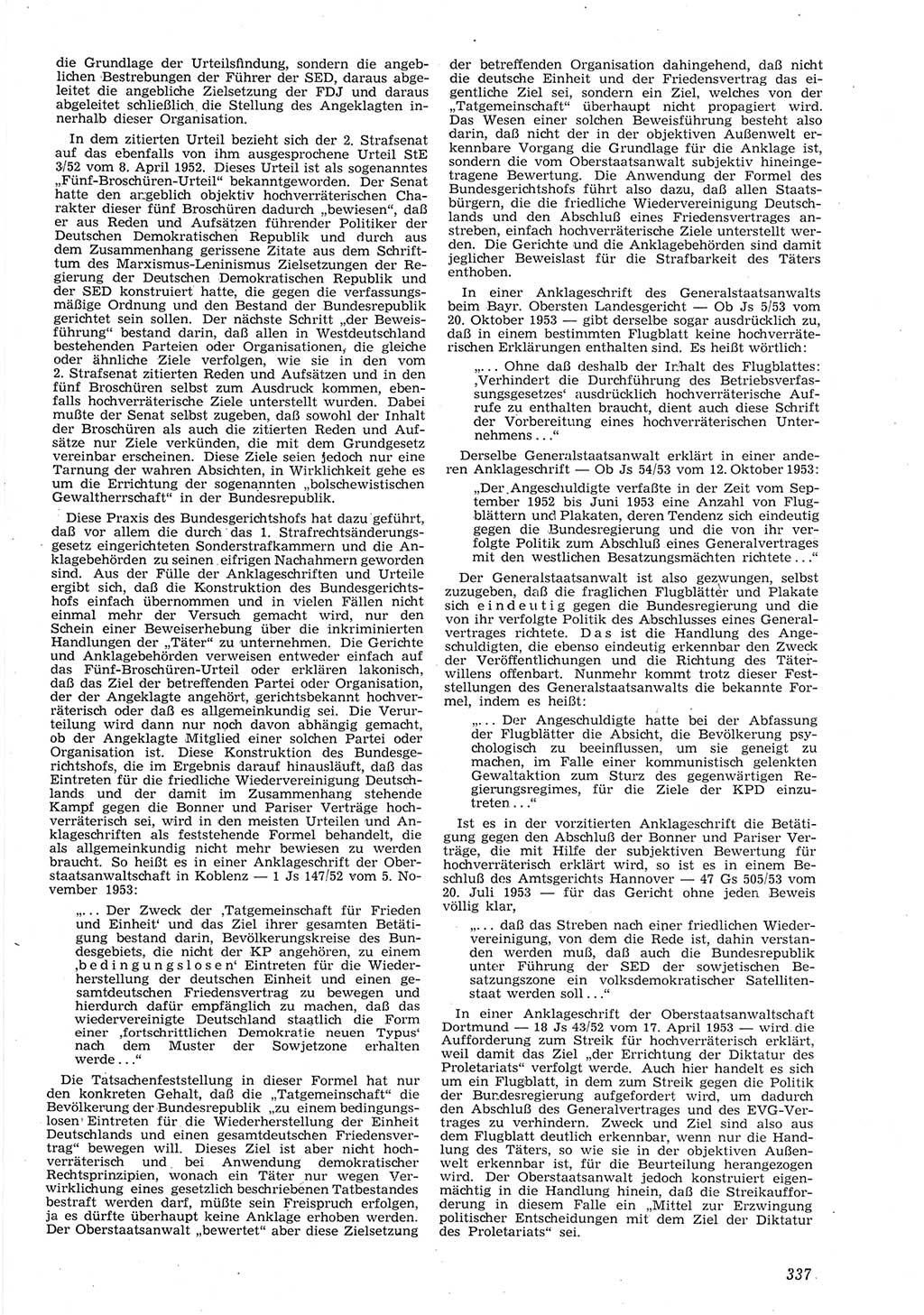 Neue Justiz (NJ), Zeitschrift für Recht und Rechtswissenschaft [Deutsche Demokratische Republik (DDR)], 8. Jahrgang 1954, Seite 337 (NJ DDR 1954, S. 337)