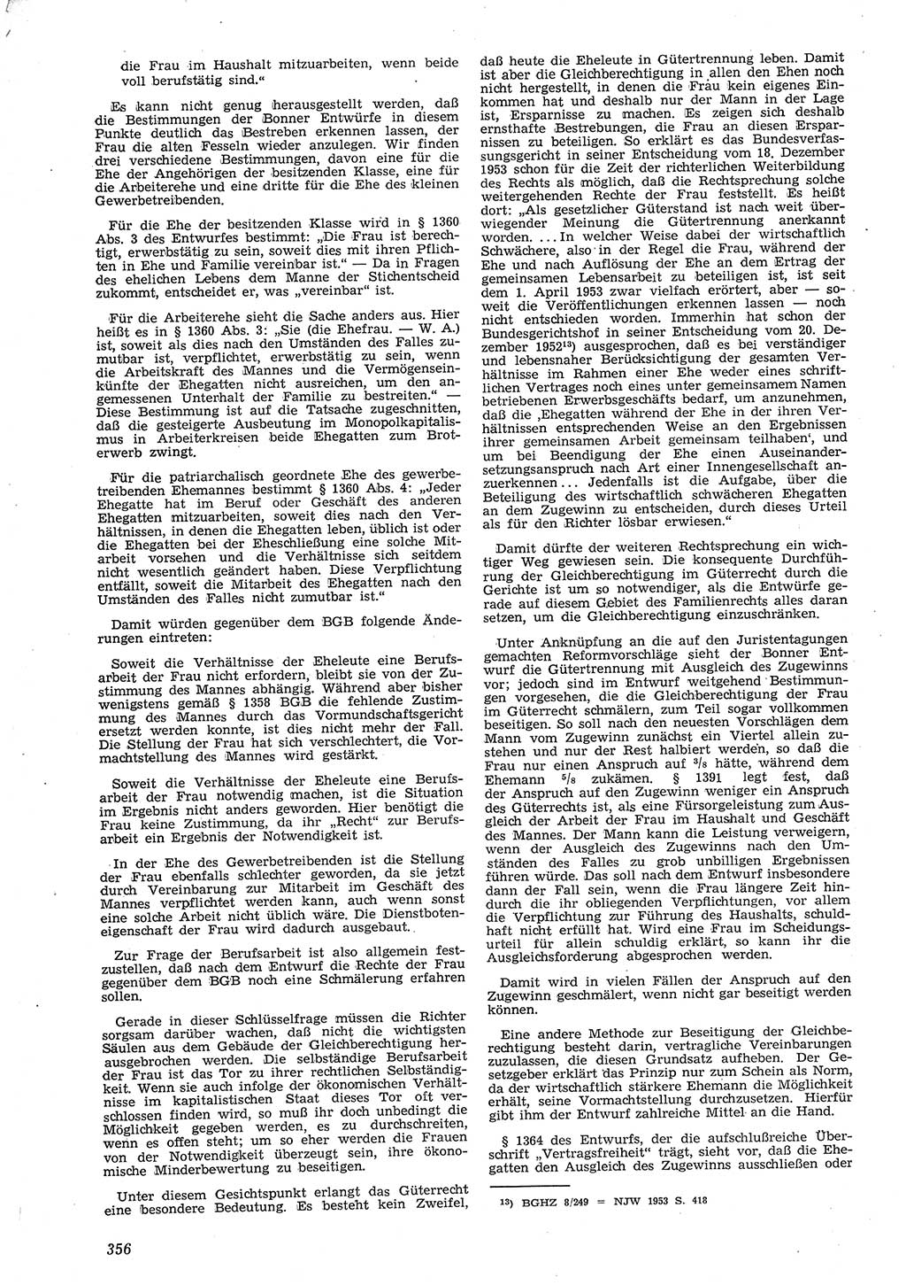 Neue Justiz (NJ), Zeitschrift für Recht und Rechtswissenschaft [Deutsche Demokratische Republik (DDR)], 8. Jahrgang 1954, Seite 356 (NJ DDR 1954, S. 356)
