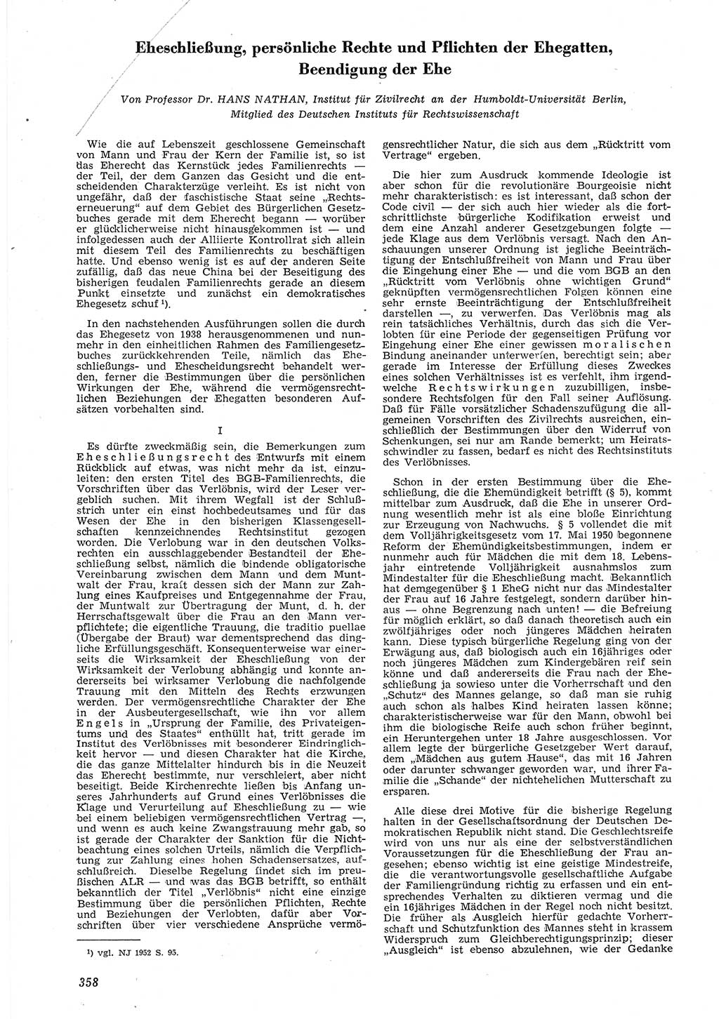 Neue Justiz (NJ), Zeitschrift für Recht und Rechtswissenschaft [Deutsche Demokratische Republik (DDR)], 8. Jahrgang 1954, Seite 358 (NJ DDR 1954, S. 358)