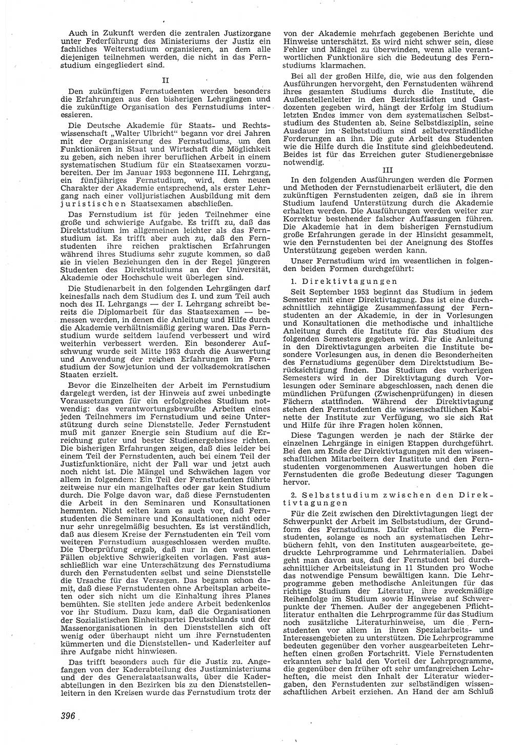 Neue Justiz (NJ), Zeitschrift für Recht und Rechtswissenschaft [Deutsche Demokratische Republik (DDR)], 8. Jahrgang 1954, Seite 396 (NJ DDR 1954, S. 396)