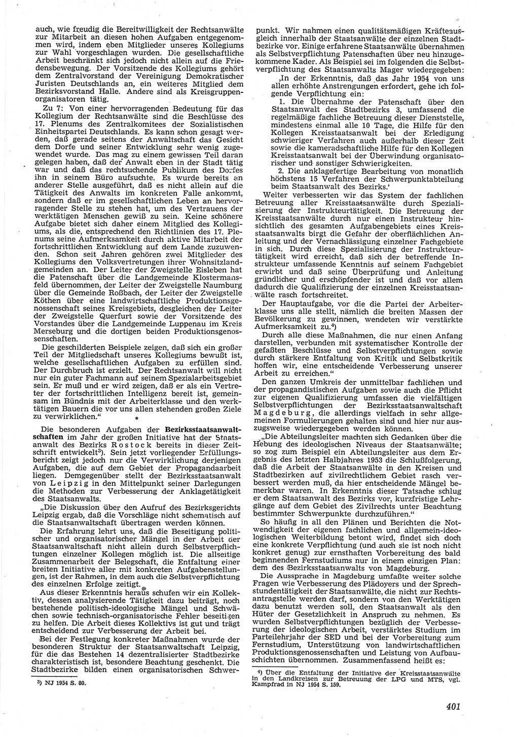 Neue Justiz (NJ), Zeitschrift für Recht und Rechtswissenschaft [Deutsche Demokratische Republik (DDR)], 8. Jahrgang 1954, Seite 401 (NJ DDR 1954, S. 401)