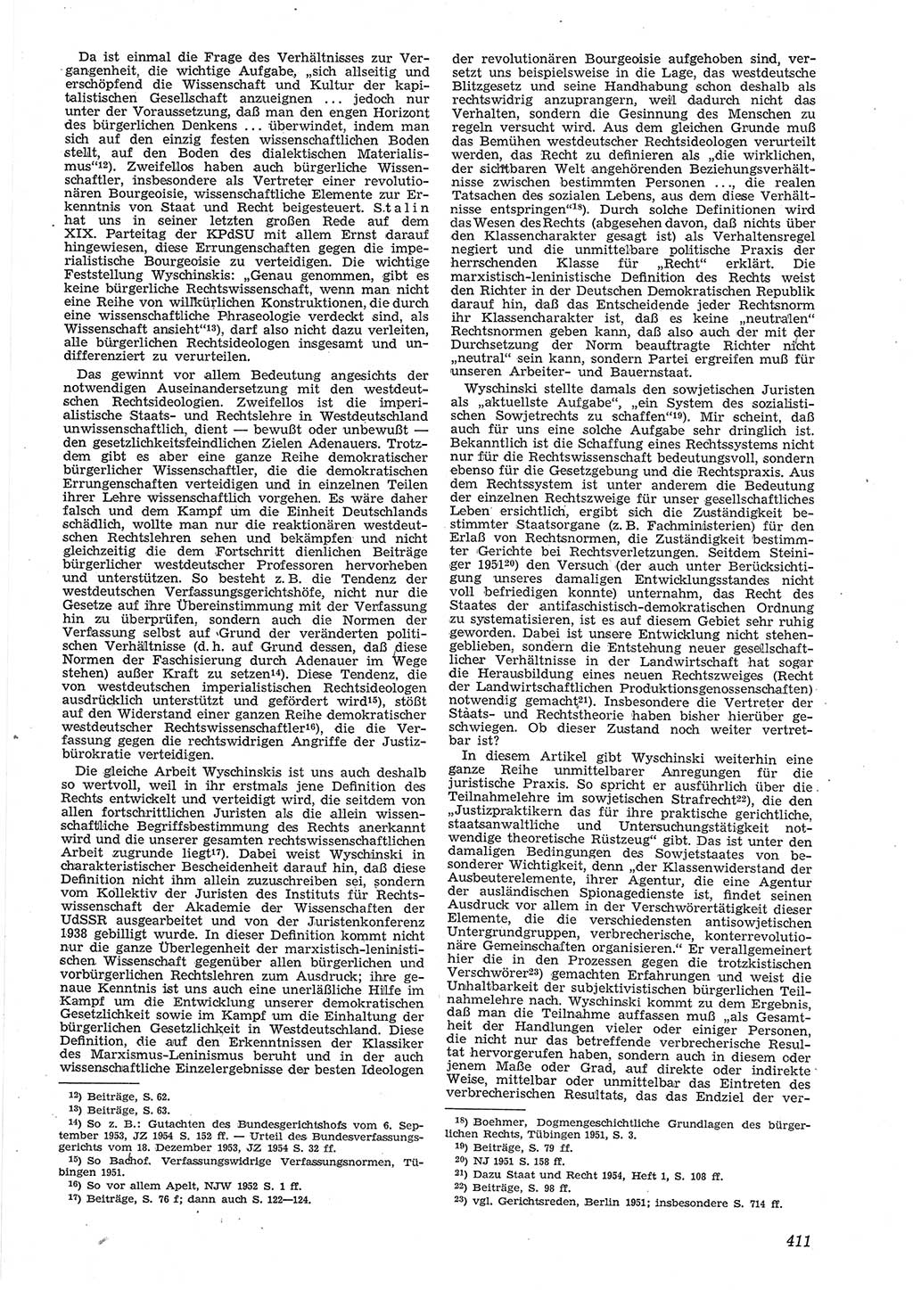 Neue Justiz (NJ), Zeitschrift für Recht und Rechtswissenschaft [Deutsche Demokratische Republik (DDR)], 8. Jahrgang 1954, Seite 411 (NJ DDR 1954, S. 411)