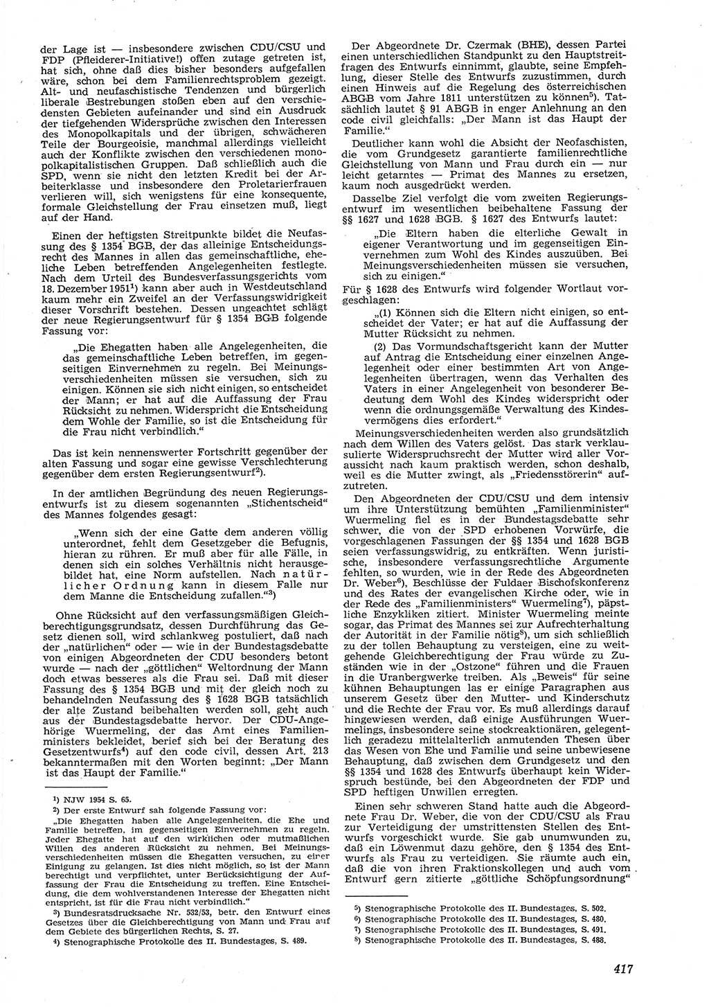 Neue Justiz (NJ), Zeitschrift für Recht und Rechtswissenschaft [Deutsche Demokratische Republik (DDR)], 8. Jahrgang 1954, Seite 417 (NJ DDR 1954, S. 417)
