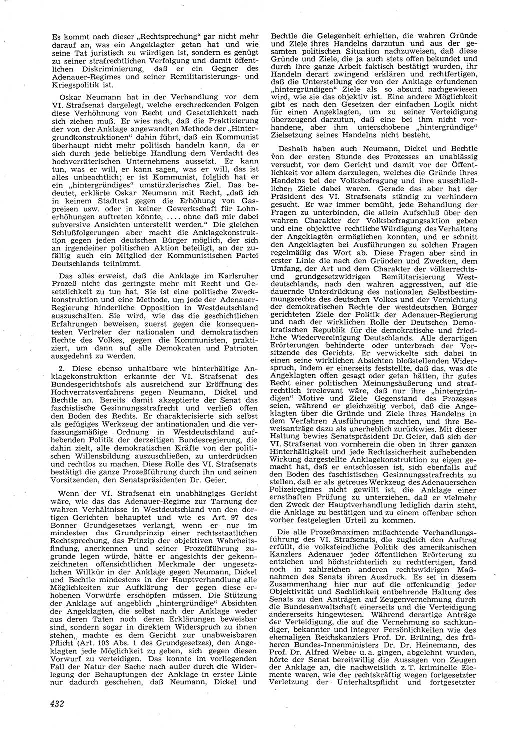 Neue Justiz (NJ), Zeitschrift für Recht und Rechtswissenschaft [Deutsche Demokratische Republik (DDR)], 8. Jahrgang 1954, Seite 432 (NJ DDR 1954, S. 432)