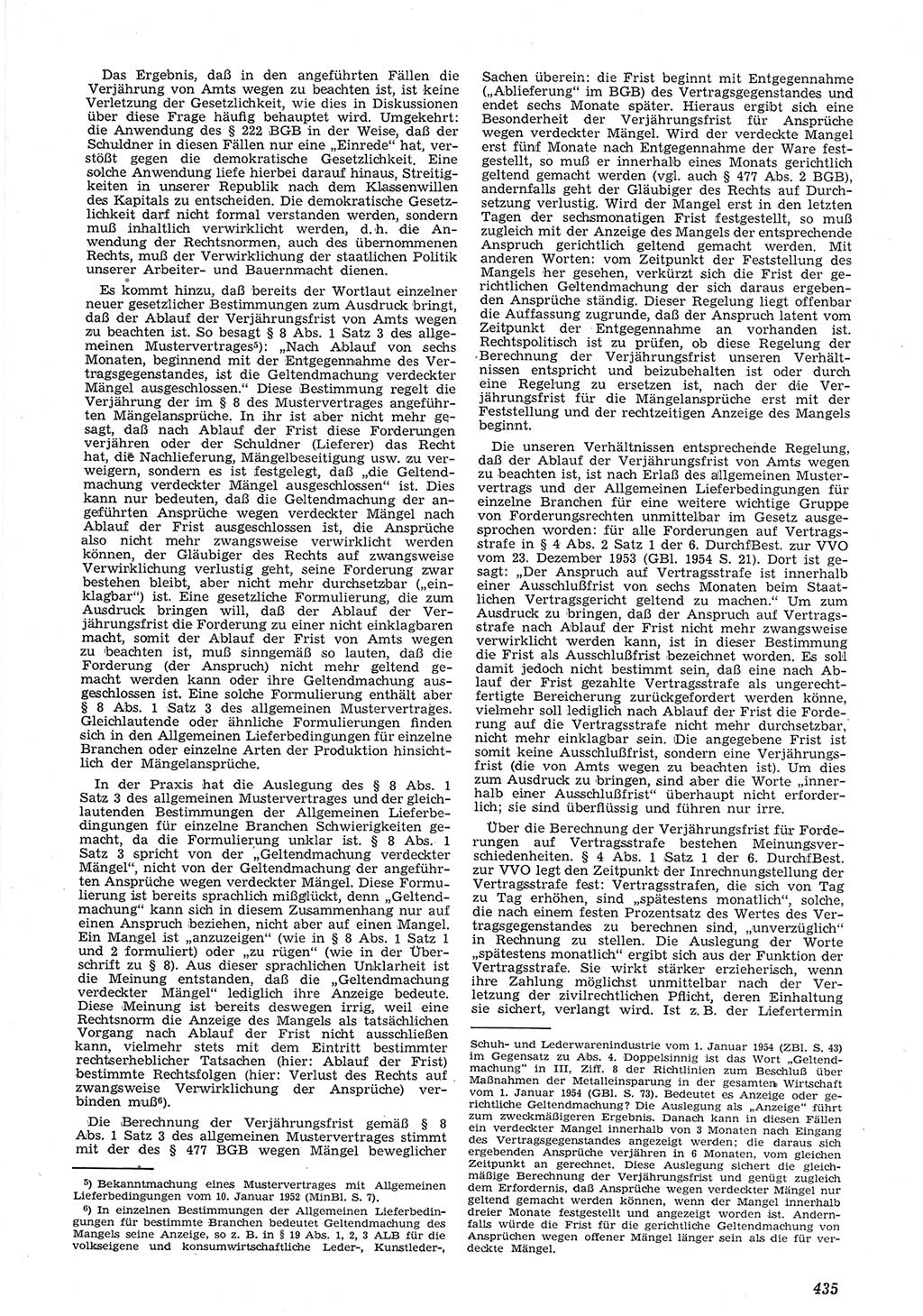 Neue Justiz (NJ), Zeitschrift für Recht und Rechtswissenschaft [Deutsche Demokratische Republik (DDR)], 8. Jahrgang 1954, Seite 435 (NJ DDR 1954, S. 435)