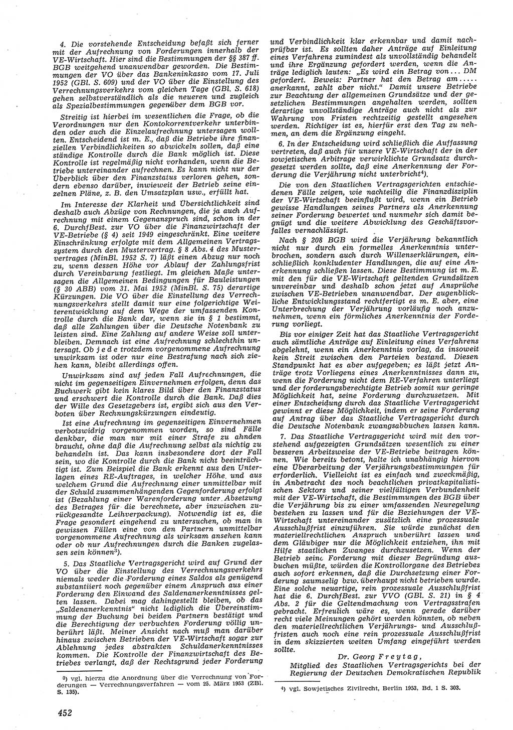 Neue Justiz (NJ), Zeitschrift für Recht und Rechtswissenschaft [Deutsche Demokratische Republik (DDR)], 8. Jahrgang 1954, Seite 452 (NJ DDR 1954, S. 452)