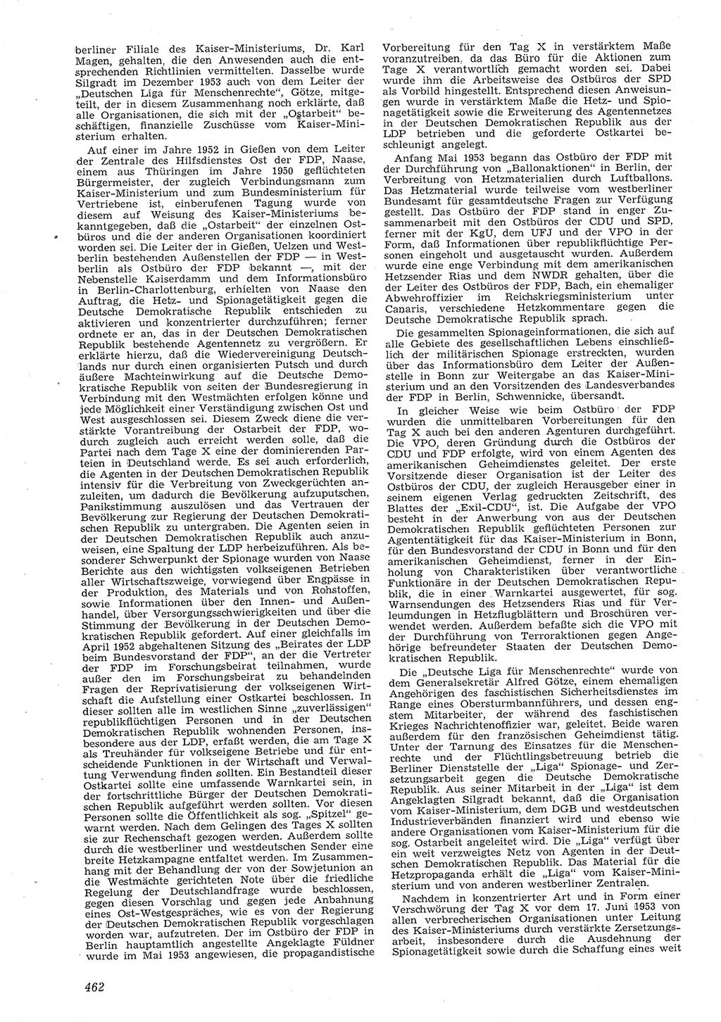Neue Justiz (NJ), Zeitschrift für Recht und Rechtswissenschaft [Deutsche Demokratische Republik (DDR)], 8. Jahrgang 1954, Seite 462 (NJ DDR 1954, S. 462)