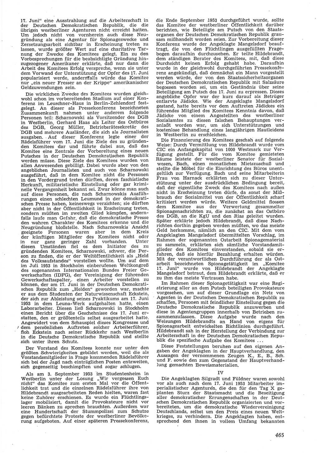 Neue Justiz (NJ), Zeitschrift für Recht und Rechtswissenschaft [Deutsche Demokratische Republik (DDR)], 8. Jahrgang 1954, Seite 465 (NJ DDR 1954, S. 465)