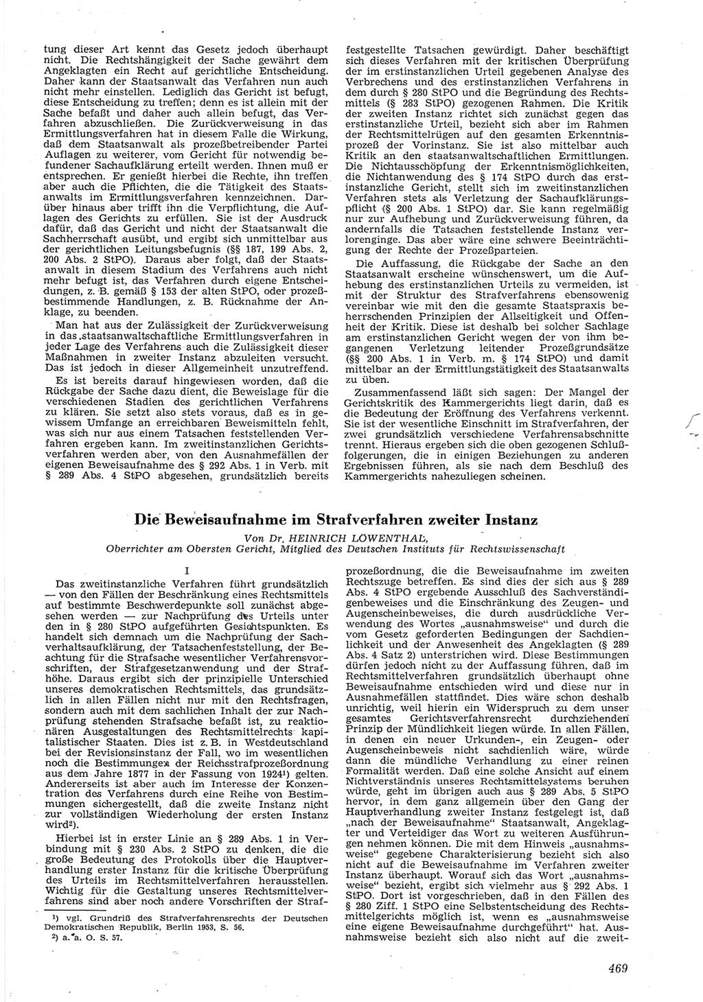 Neue Justiz (NJ), Zeitschrift für Recht und Rechtswissenschaft [Deutsche Demokratische Republik (DDR)], 8. Jahrgang 1954, Seite 469 (NJ DDR 1954, S. 469)