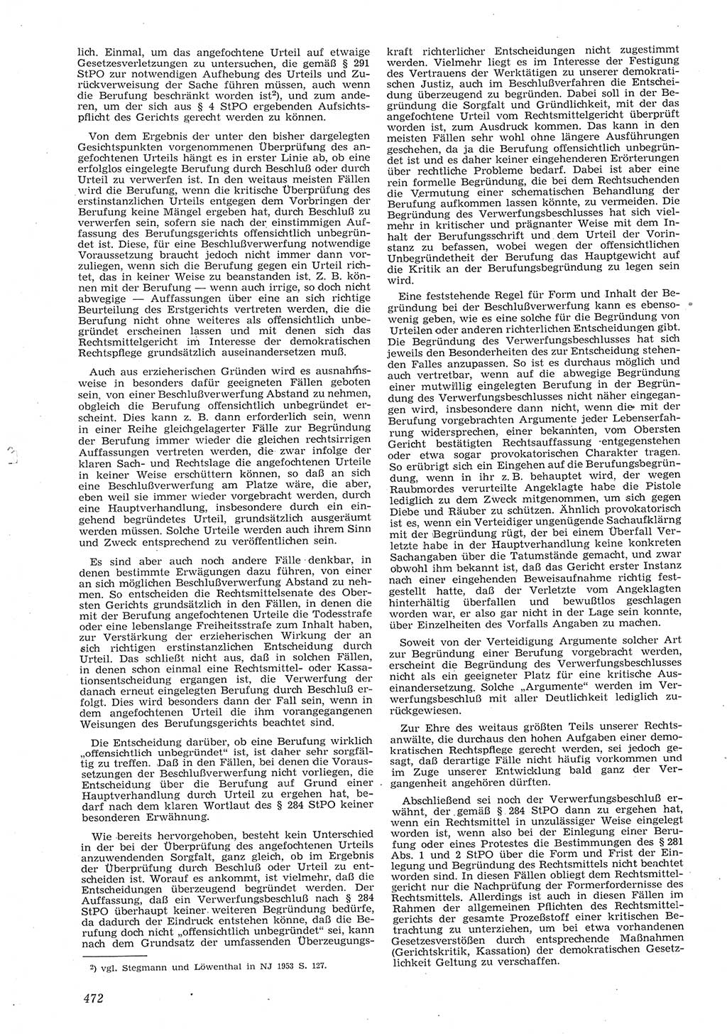 Neue Justiz (NJ), Zeitschrift für Recht und Rechtswissenschaft [Deutsche Demokratische Republik (DDR)], 8. Jahrgang 1954, Seite 472 (NJ DDR 1954, S. 472)