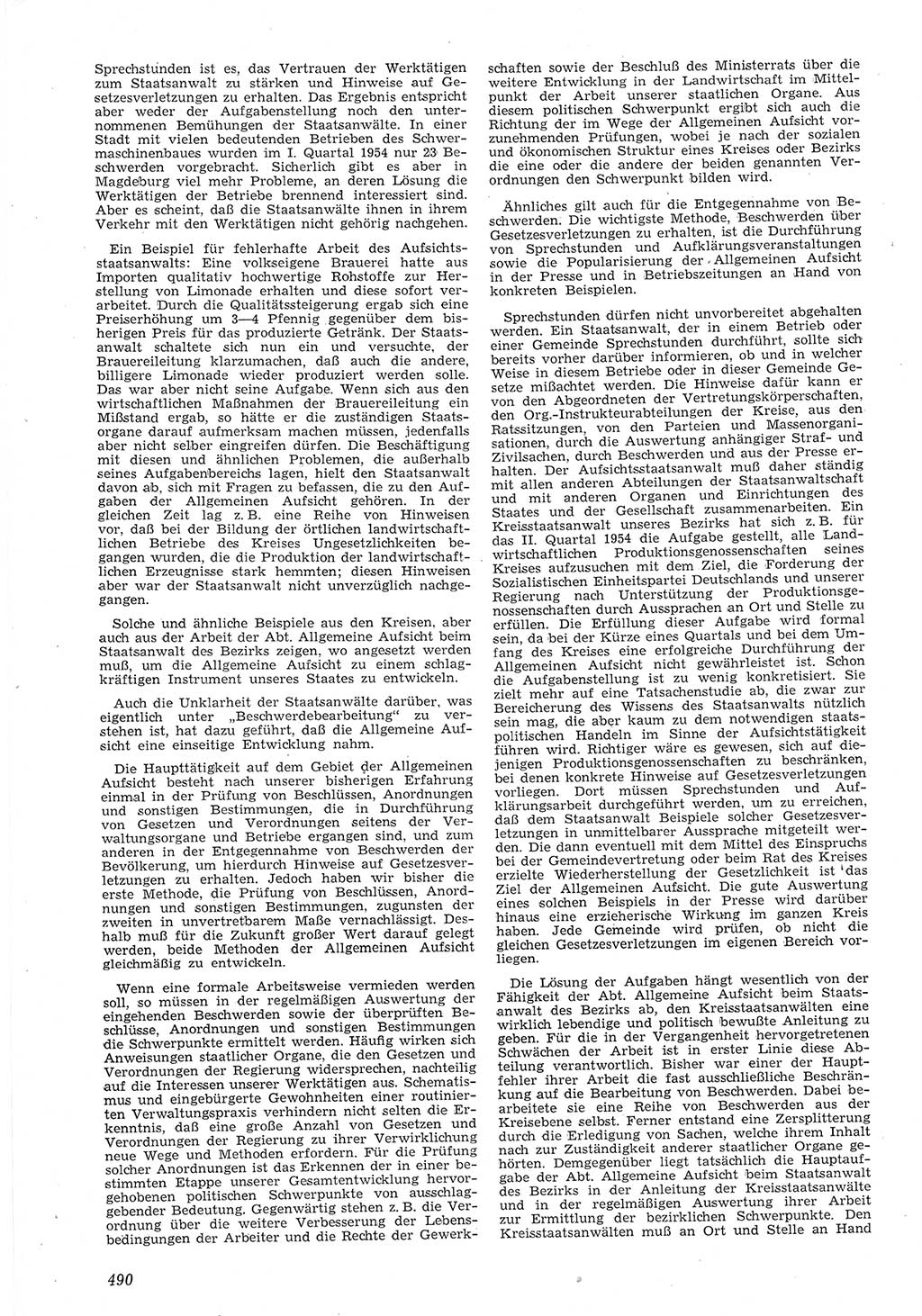 Neue Justiz (NJ), Zeitschrift für Recht und Rechtswissenschaft [Deutsche Demokratische Republik (DDR)], 8. Jahrgang 1954, Seite 490 (NJ DDR 1954, S. 490)