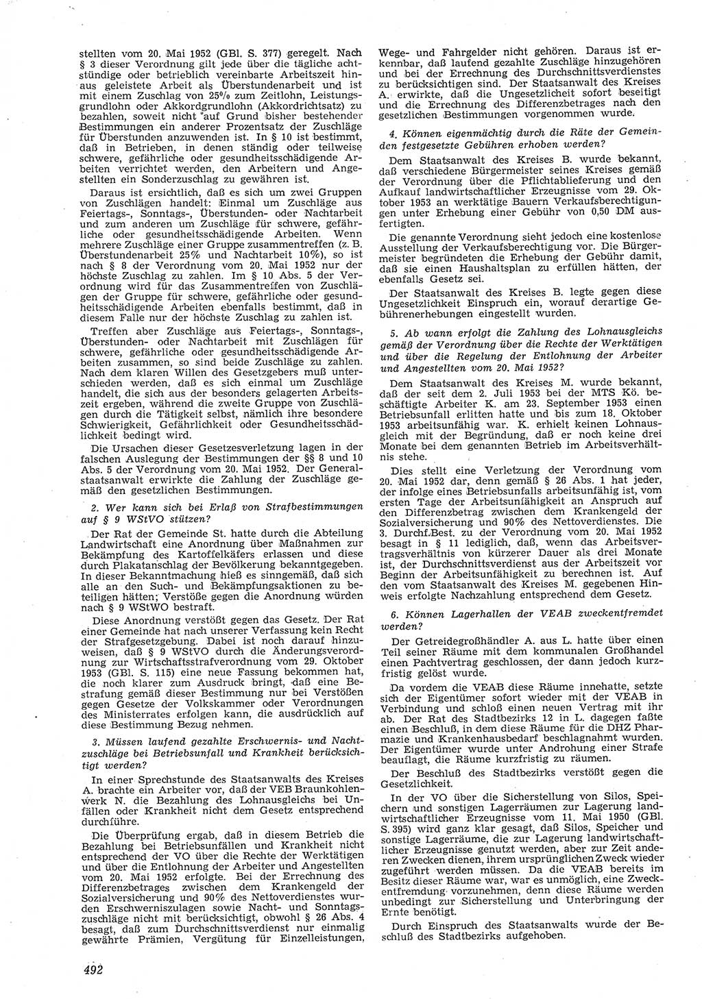 Neue Justiz (NJ), Zeitschrift für Recht und Rechtswissenschaft [Deutsche Demokratische Republik (DDR)], 8. Jahrgang 1954, Seite 492 (NJ DDR 1954, S. 492)