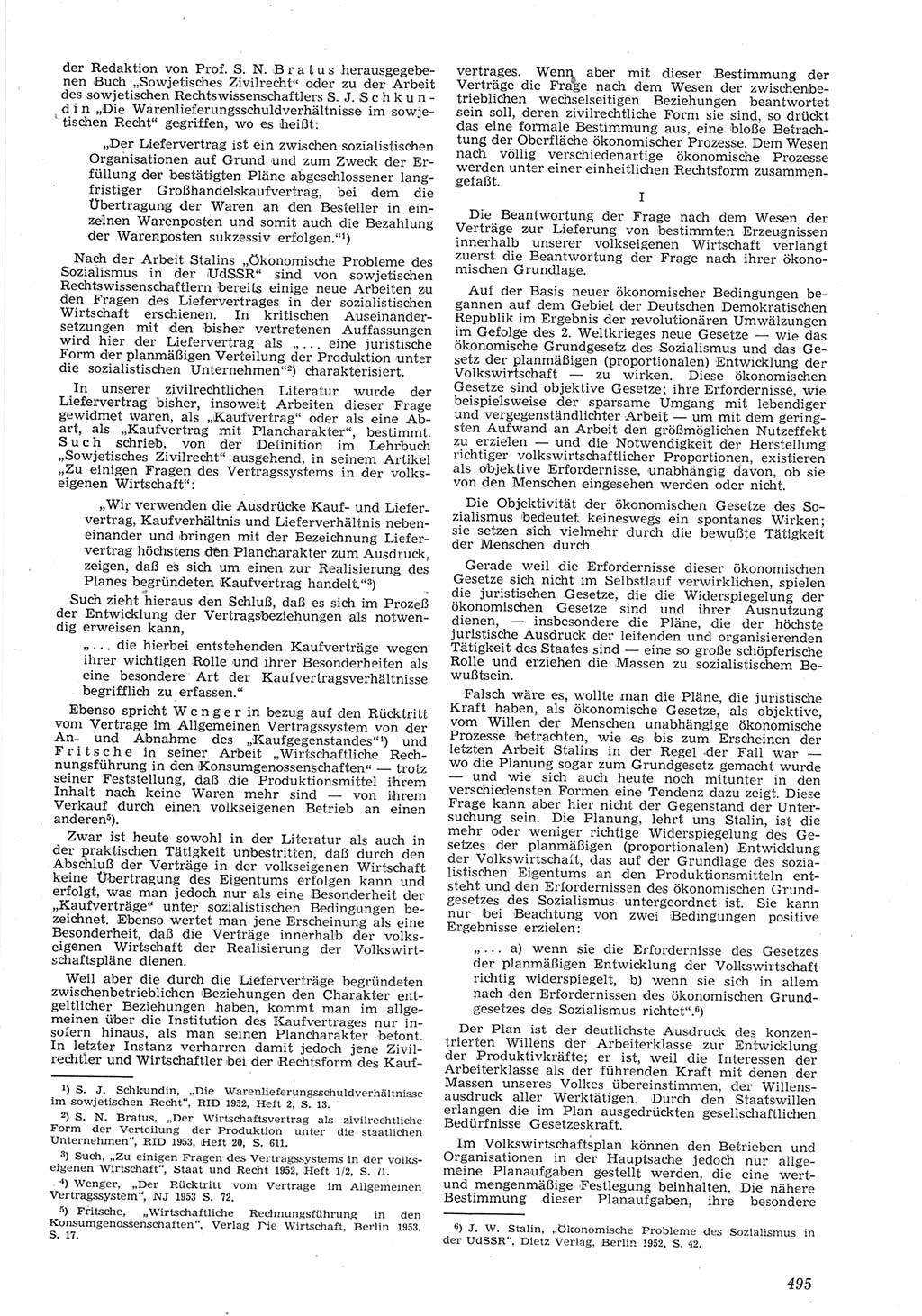 Neue Justiz (NJ), Zeitschrift für Recht und Rechtswissenschaft [Deutsche Demokratische Republik (DDR)], 8. Jahrgang 1954, Seite 495 (NJ DDR 1954, S. 495)