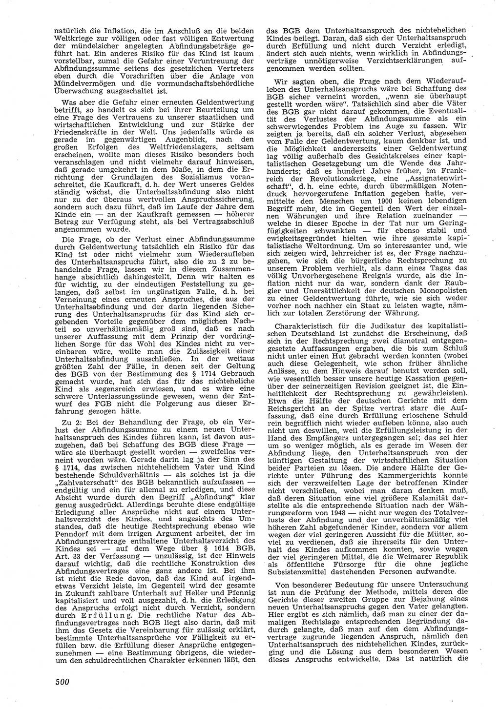 Neue Justiz (NJ), Zeitschrift für Recht und Rechtswissenschaft [Deutsche Demokratische Republik (DDR)], 8. Jahrgang 1954, Seite 500 (NJ DDR 1954, S. 500)