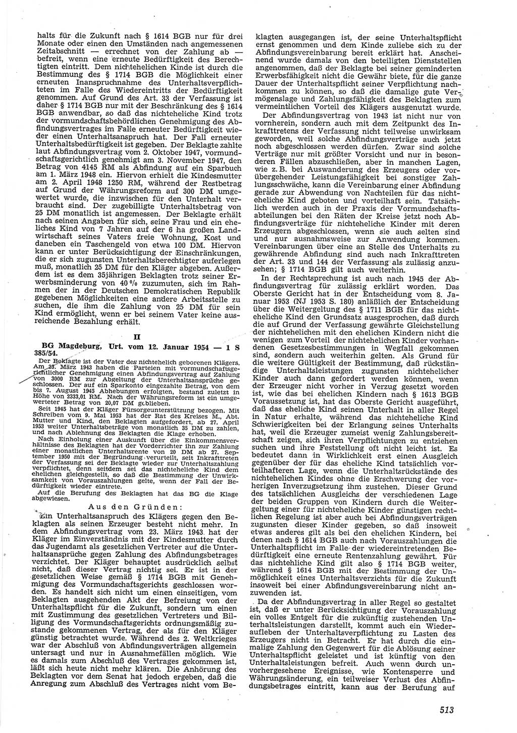 Neue Justiz (NJ), Zeitschrift für Recht und Rechtswissenschaft [Deutsche Demokratische Republik (DDR)], 8. Jahrgang 1954, Seite 513 (NJ DDR 1954, S. 513)