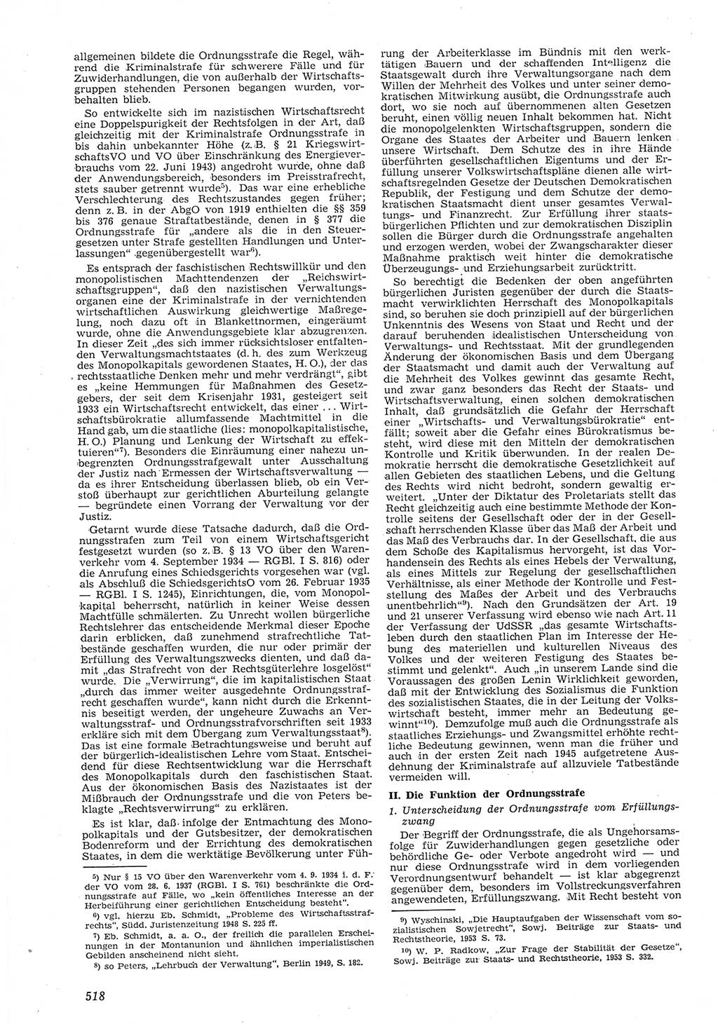 Neue Justiz (NJ), Zeitschrift für Recht und Rechtswissenschaft [Deutsche Demokratische Republik (DDR)], 8. Jahrgang 1954, Seite 518 (NJ DDR 1954, S. 518)