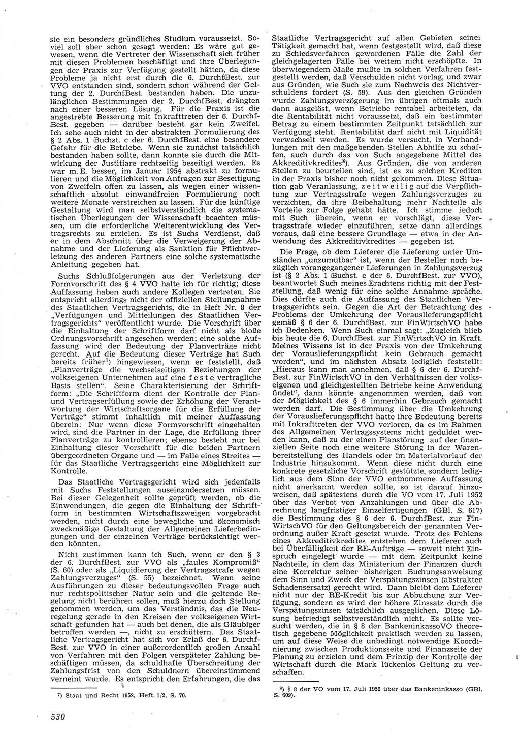Neue Justiz (NJ), Zeitschrift für Recht und Rechtswissenschaft [Deutsche Demokratische Republik (DDR)], 8. Jahrgang 1954, Seite 530 (NJ DDR 1954, S. 530)