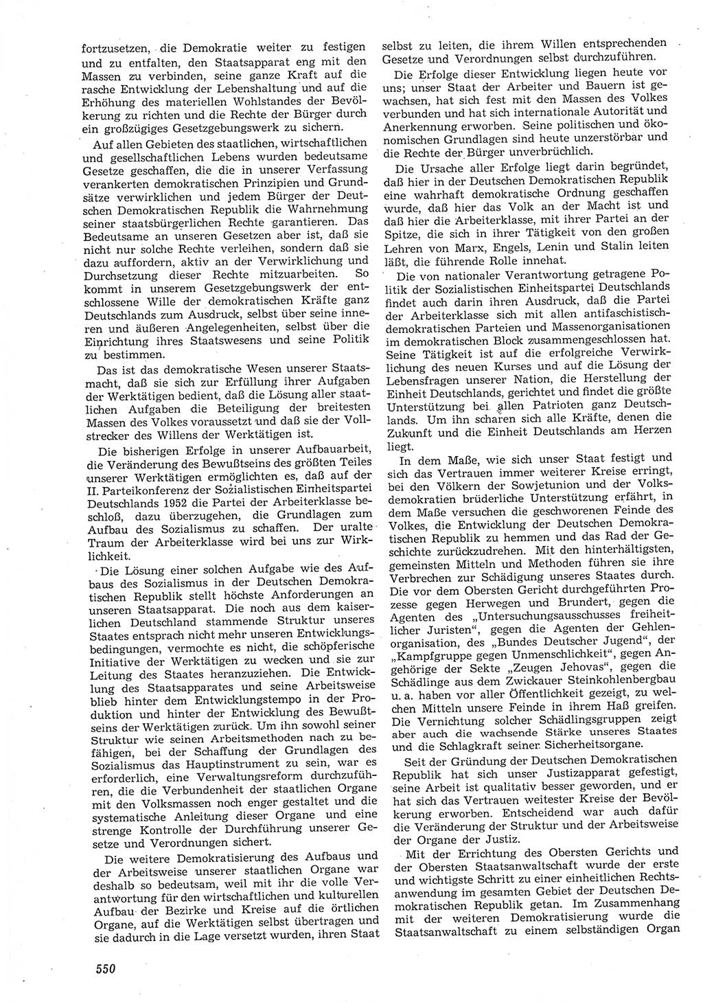 Neue Justiz (NJ), Zeitschrift für Recht und Rechtswissenschaft [Deutsche Demokratische Republik (DDR)], 8. Jahrgang 1954, Seite 550 (NJ DDR 1954, S. 550)