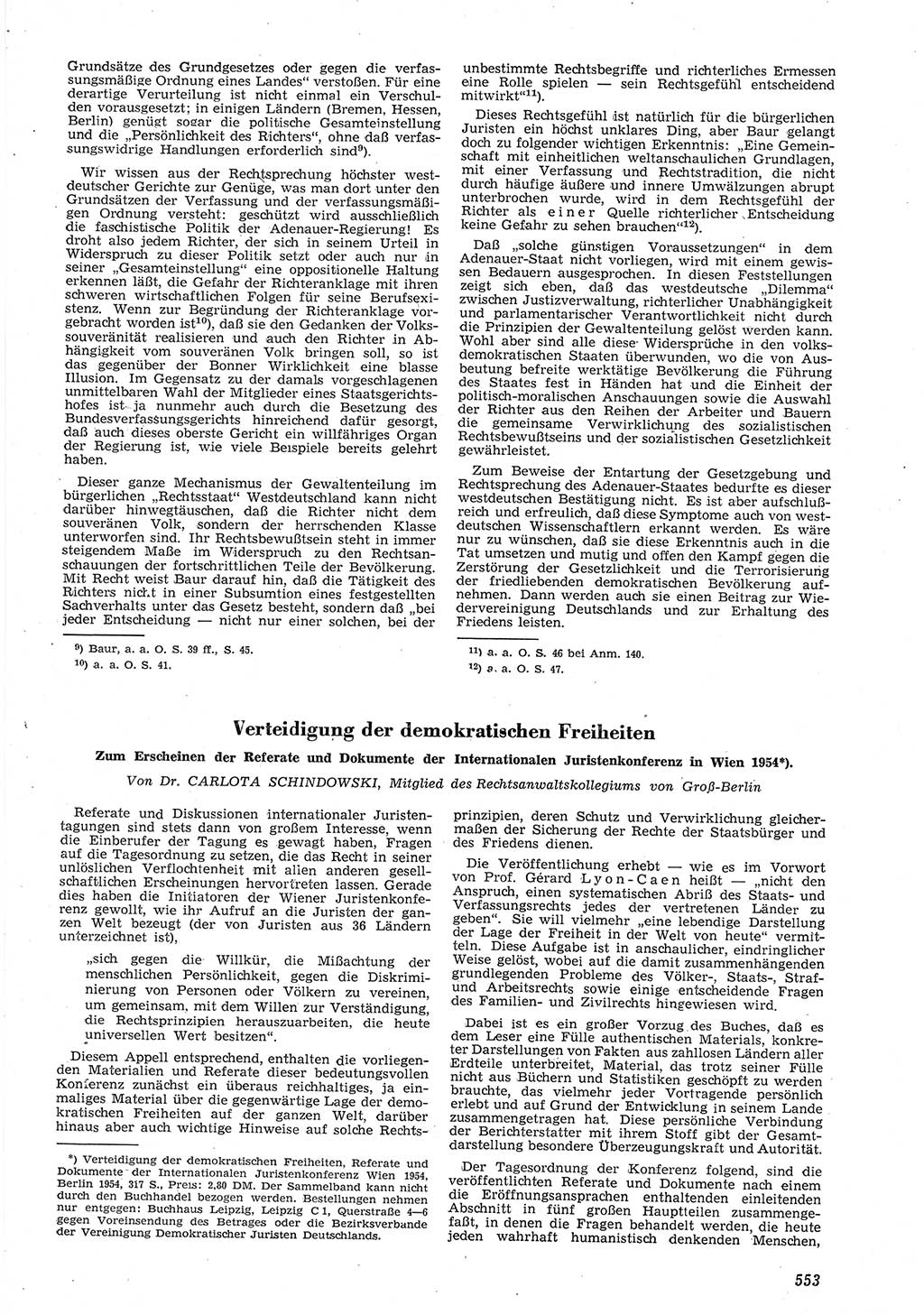 Neue Justiz (NJ), Zeitschrift für Recht und Rechtswissenschaft [Deutsche Demokratische Republik (DDR)], 8. Jahrgang 1954, Seite 553 (NJ DDR 1954, S. 553)