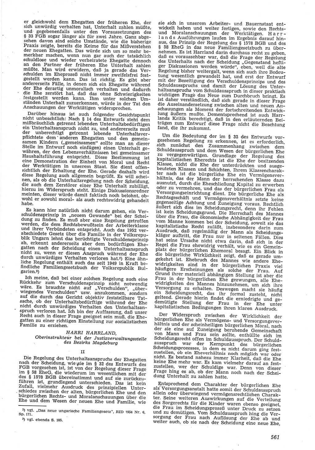 Neue Justiz (NJ), Zeitschrift für Recht und Rechtswissenschaft [Deutsche Demokratische Republik (DDR)], 8. Jahrgang 1954, Seite 561 (NJ DDR 1954, S. 561)