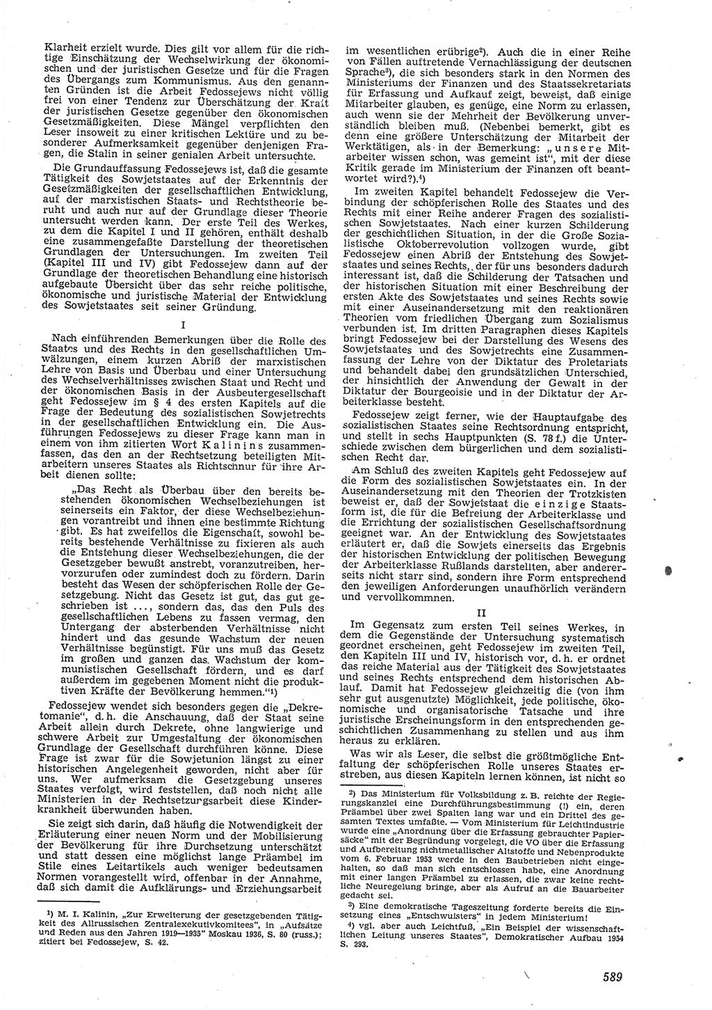 Neue Justiz (NJ), Zeitschrift für Recht und Rechtswissenschaft [Deutsche Demokratische Republik (DDR)], 8. Jahrgang 1954, Seite 589 (NJ DDR 1954, S. 589)