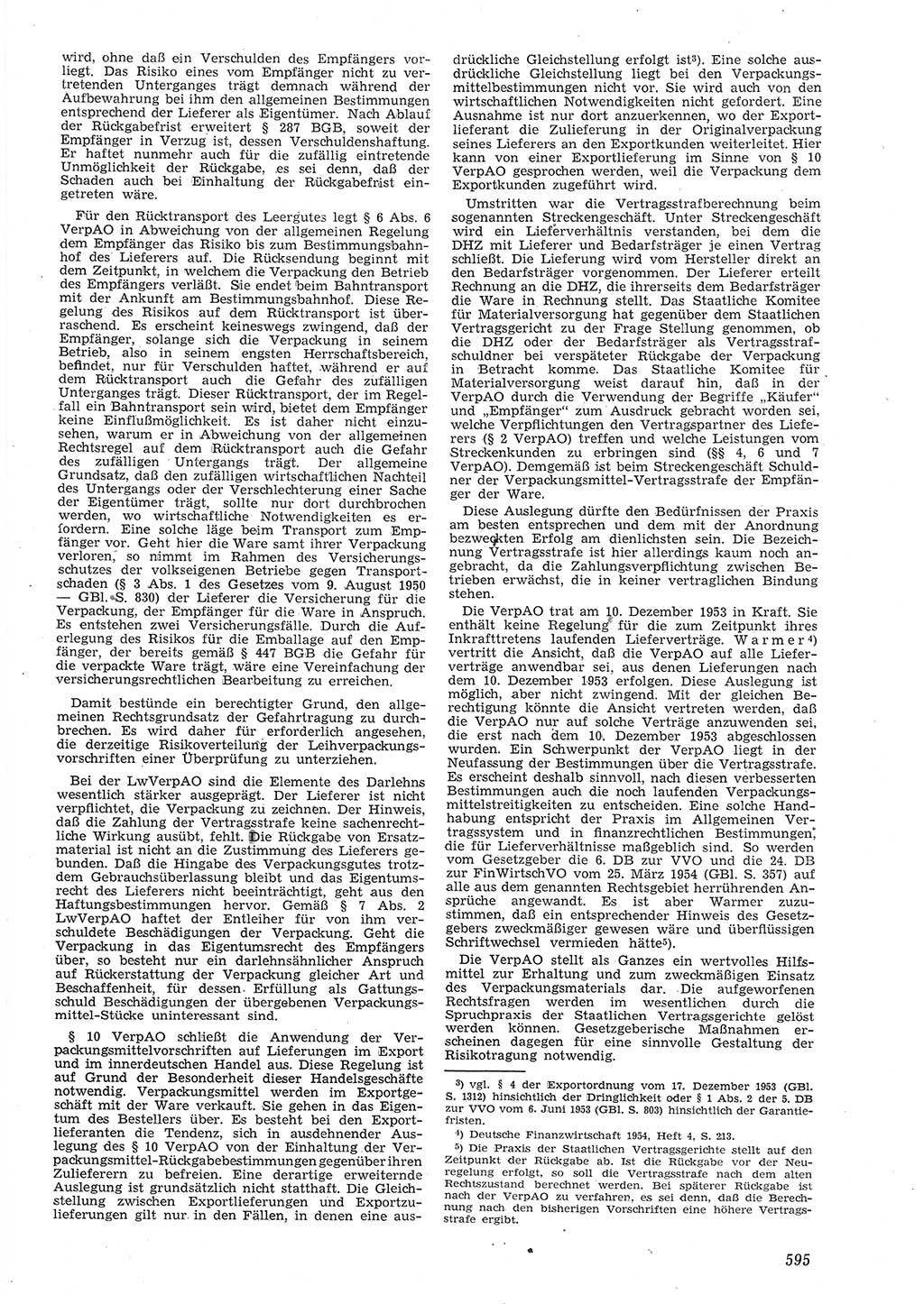 Neue Justiz (NJ), Zeitschrift für Recht und Rechtswissenschaft [Deutsche Demokratische Republik (DDR)], 8. Jahrgang 1954, Seite 595 (NJ DDR 1954, S. 595)