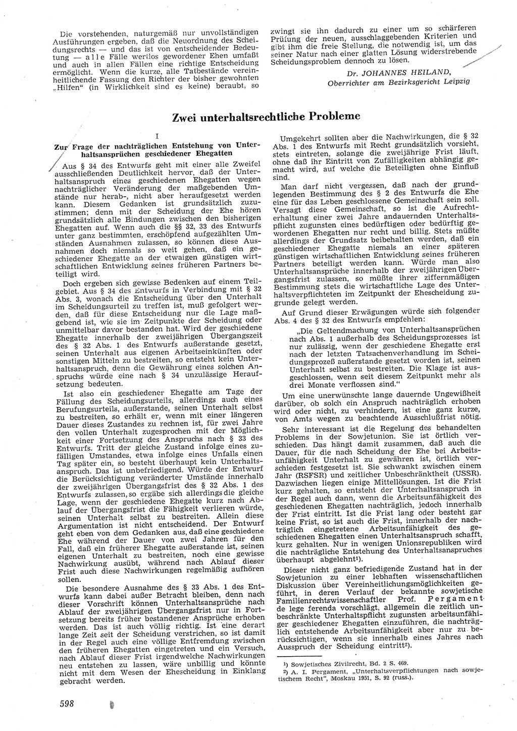 Neue Justiz (NJ), Zeitschrift für Recht und Rechtswissenschaft [Deutsche Demokratische Republik (DDR)], 8. Jahrgang 1954, Seite 598 (NJ DDR 1954, S. 598)