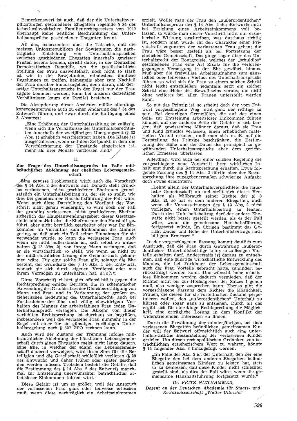 Neue Justiz (NJ), Zeitschrift für Recht und Rechtswissenschaft [Deutsche Demokratische Republik (DDR)], 8. Jahrgang 1954, Seite 599 (NJ DDR 1954, S. 599)