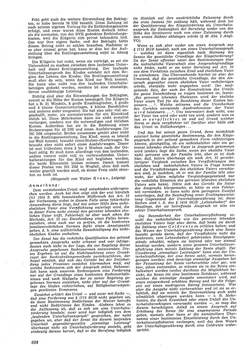 Neue Justiz (NJ), Zeitschrift für Recht und Rechtswissenschaft [Deutsche Demokratische Republik (DDR)], 8. Jahrgang 1954, Seite 608 (NJ DDR 1954, S. 608)