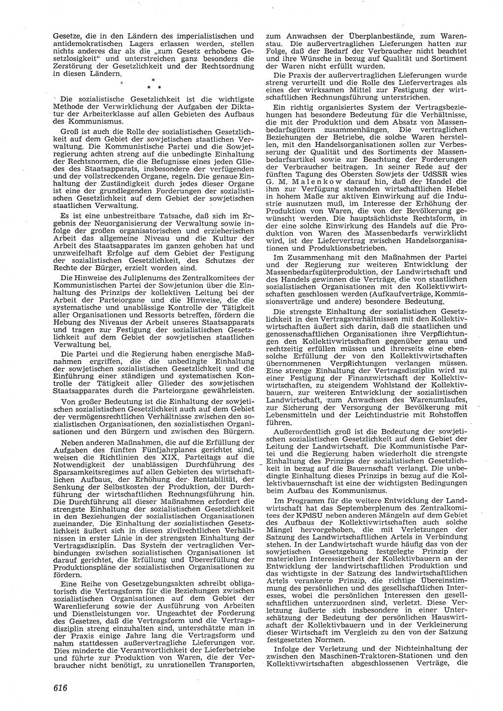 Neue Justiz (NJ), Zeitschrift für Recht und Rechtswissenschaft [Deutsche Demokratische Republik (DDR)], 8. Jahrgang 1954, Seite 616 (NJ DDR 1954, S. 616)