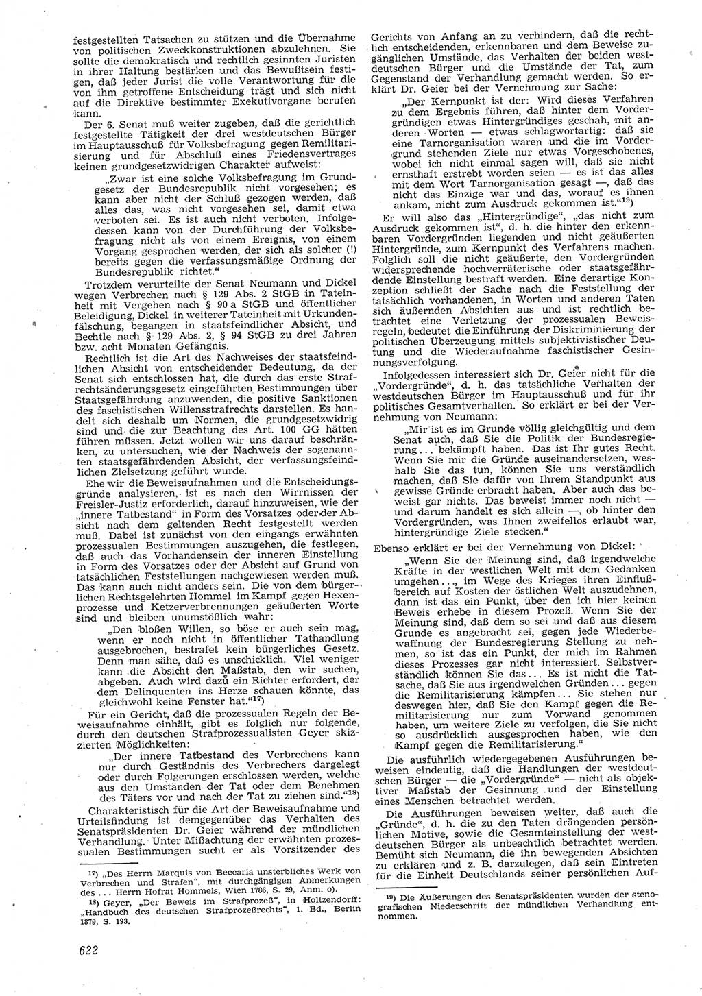 Neue Justiz (NJ), Zeitschrift für Recht und Rechtswissenschaft [Deutsche Demokratische Republik (DDR)], 8. Jahrgang 1954, Seite 622 (NJ DDR 1954, S. 622)