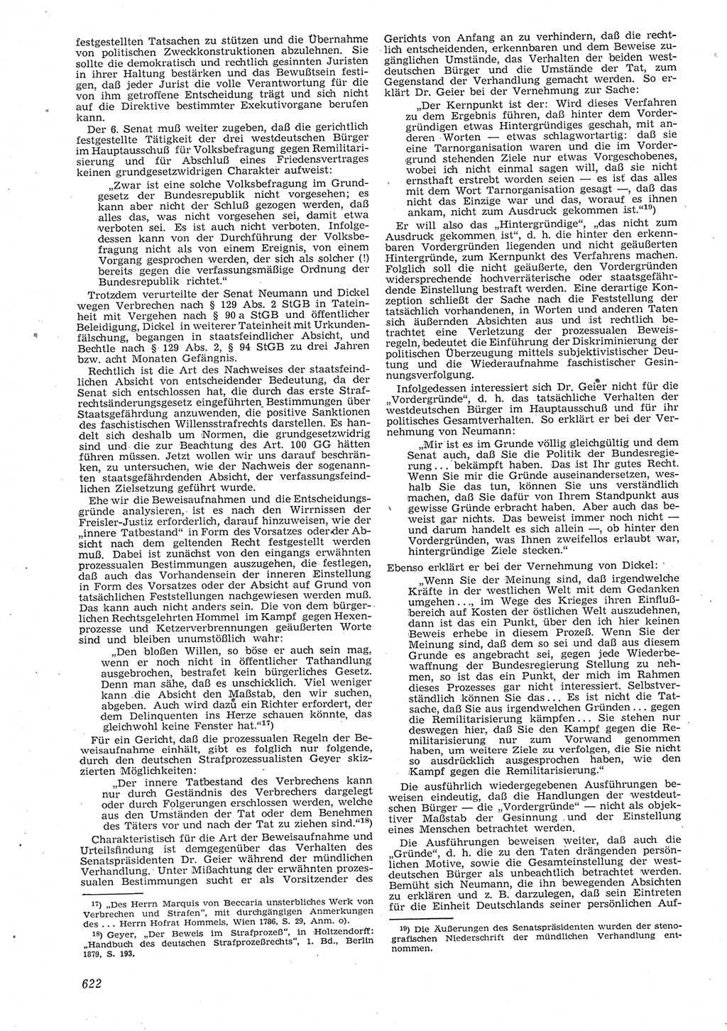 Neue Justiz (NJ), Zeitschrift für Recht und Rechtswissenschaft [Deutsche Demokratische Republik (DDR)], 8. Jahrgang 1954, Seite 622 (NJ DDR 1954, S. 622)