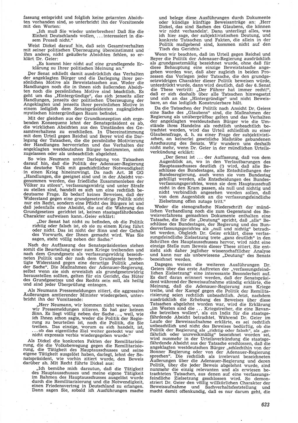 Neue Justiz (NJ), Zeitschrift für Recht und Rechtswissenschaft [Deutsche Demokratische Republik (DDR)], 8. Jahrgang 1954, Seite 623 (NJ DDR 1954, S. 623)
