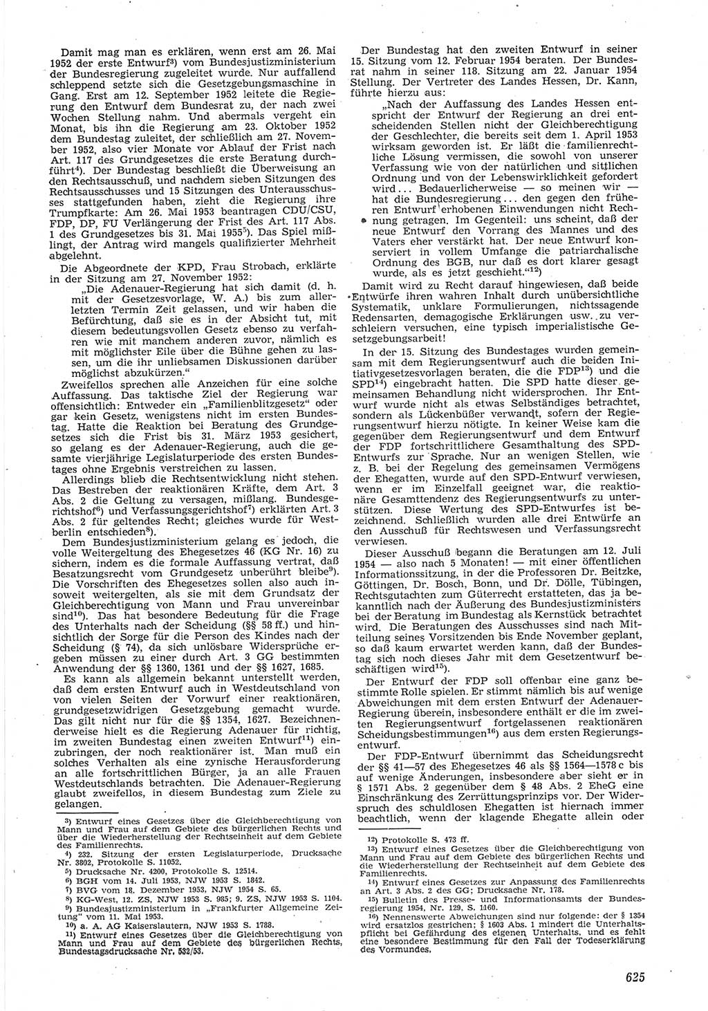 Neue Justiz (NJ), Zeitschrift für Recht und Rechtswissenschaft [Deutsche Demokratische Republik (DDR)], 8. Jahrgang 1954, Seite 625 (NJ DDR 1954, S. 625)