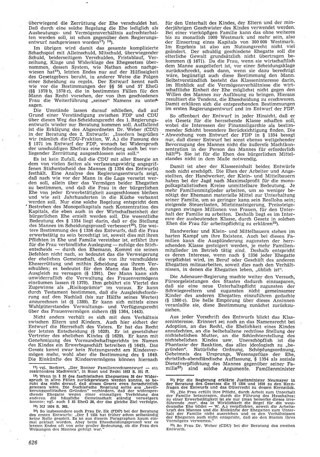 Neue Justiz (NJ), Zeitschrift für Recht und Rechtswissenschaft [Deutsche Demokratische Republik (DDR)], 8. Jahrgang 1954, Seite 626 (NJ DDR 1954, S. 626)