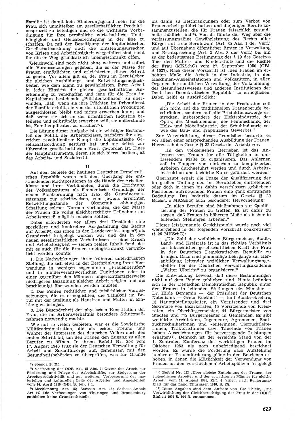 Neue Justiz (NJ), Zeitschrift für Recht und Rechtswissenschaft [Deutsche Demokratische Republik (DDR)], 8. Jahrgang 1954, Seite 629 (NJ DDR 1954, S. 629)