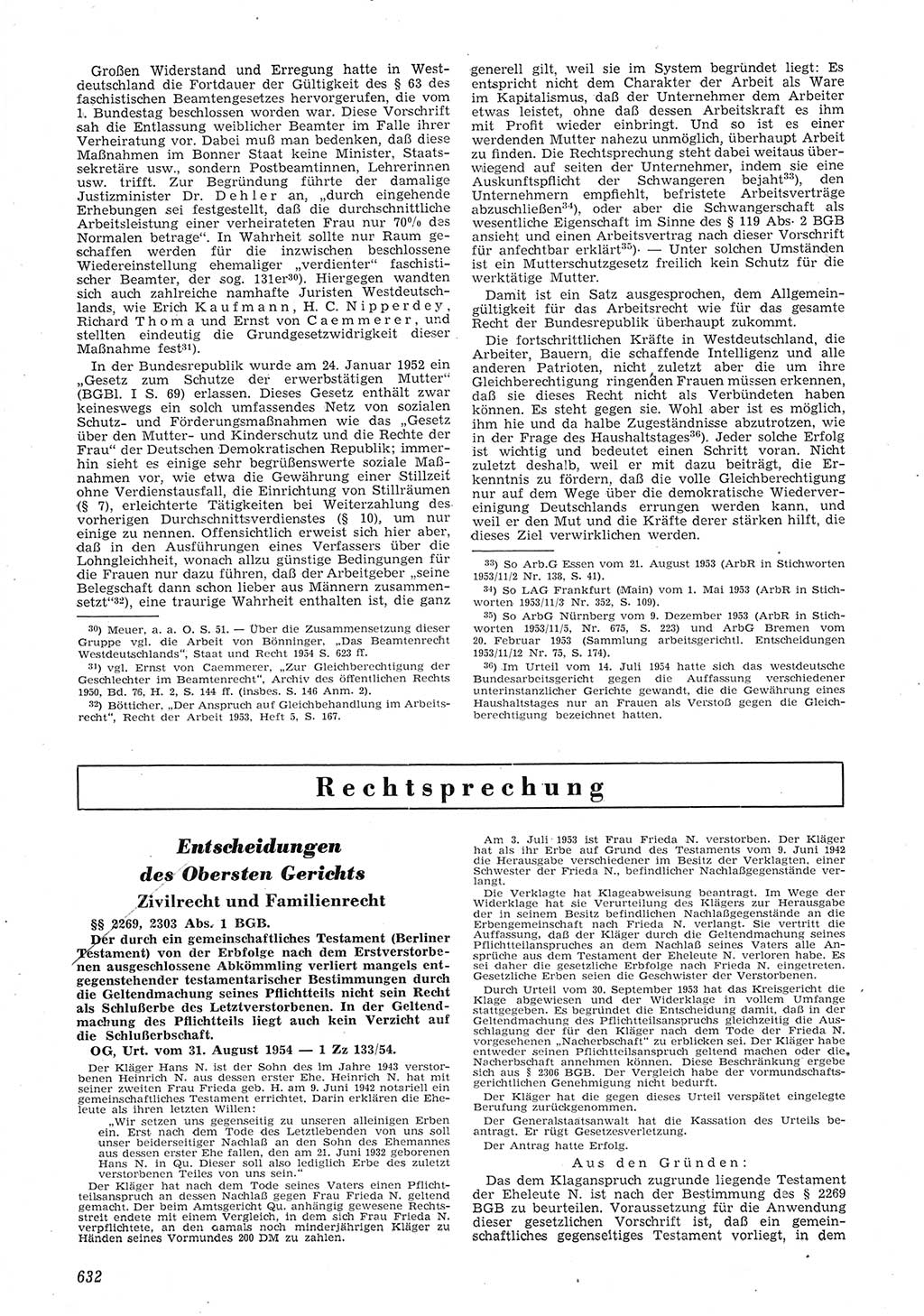Neue Justiz (NJ), Zeitschrift für Recht und Rechtswissenschaft [Deutsche Demokratische Republik (DDR)], 8. Jahrgang 1954, Seite 632 (NJ DDR 1954, S. 632)
