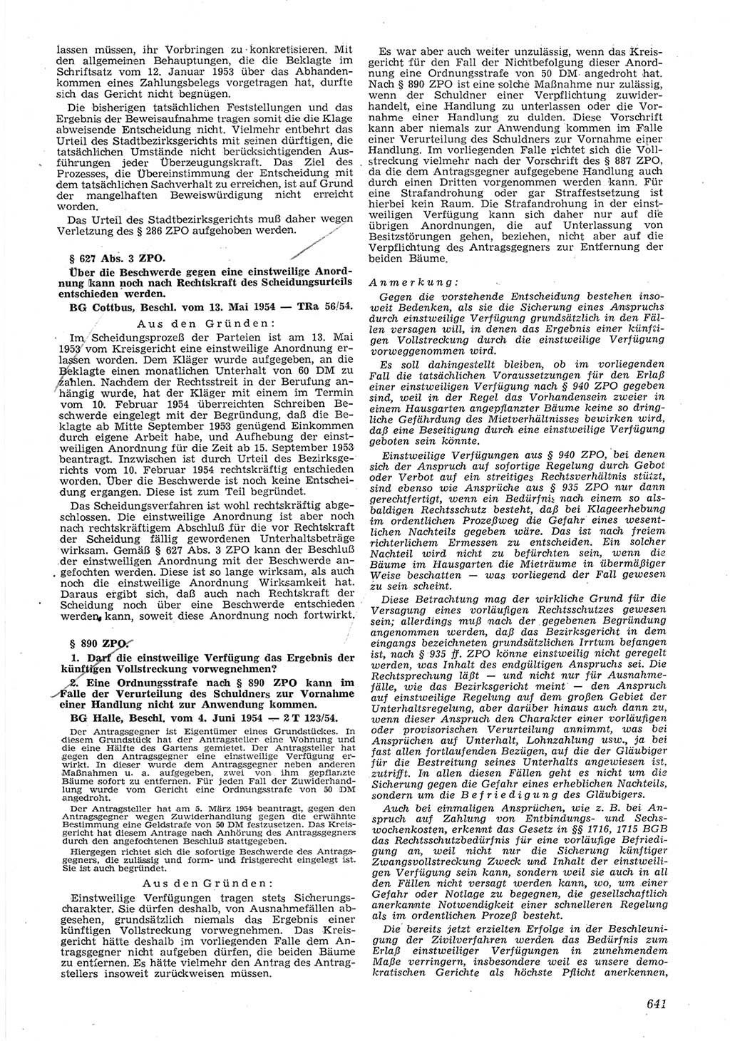 Neue Justiz (NJ), Zeitschrift für Recht und Rechtswissenschaft [Deutsche Demokratische Republik (DDR)], 8. Jahrgang 1954, Seite 641 (NJ DDR 1954, S. 641)